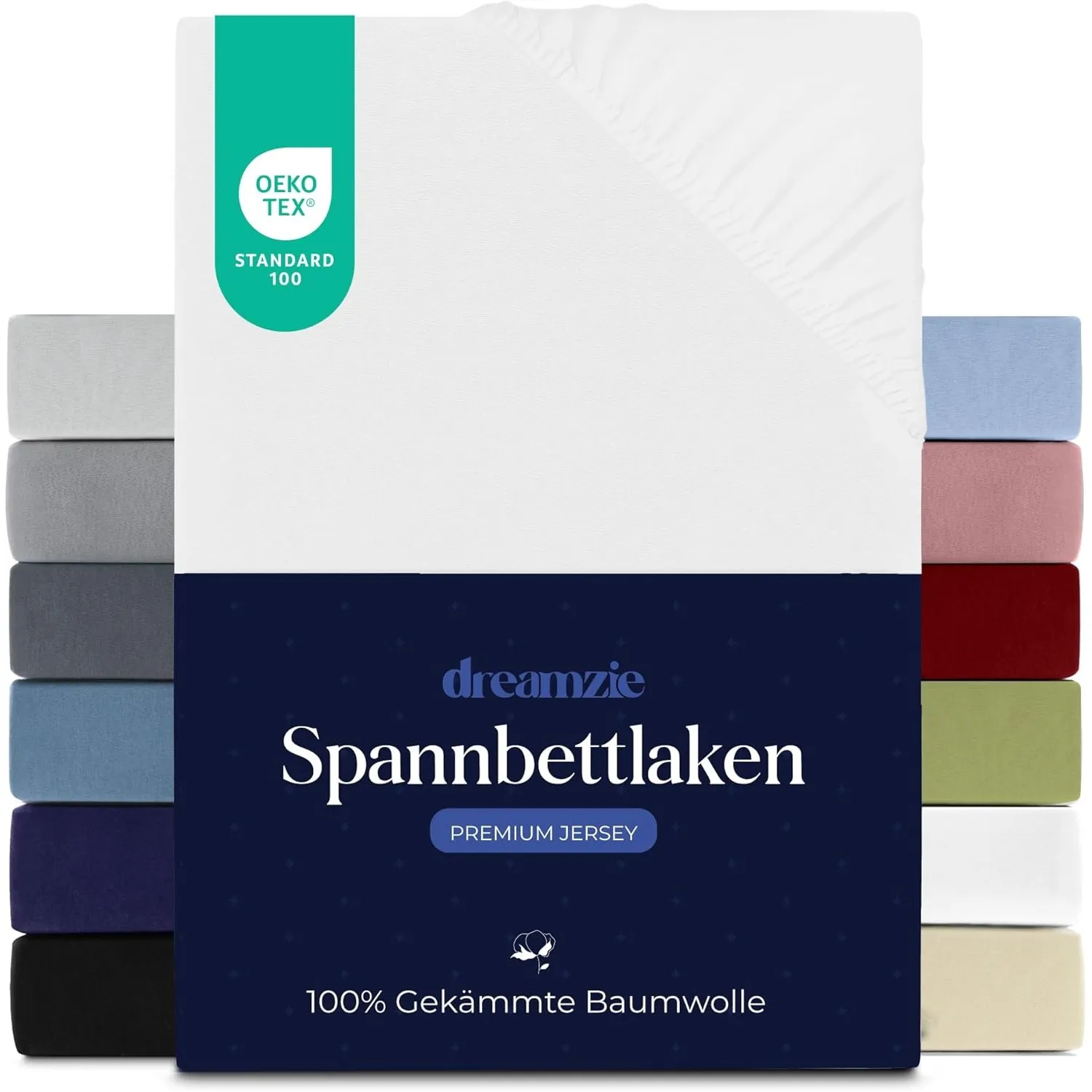 Dreamzie - Spannbettlaken - 90x200cm - 100% Gekämmte Baumwolle - Jersey