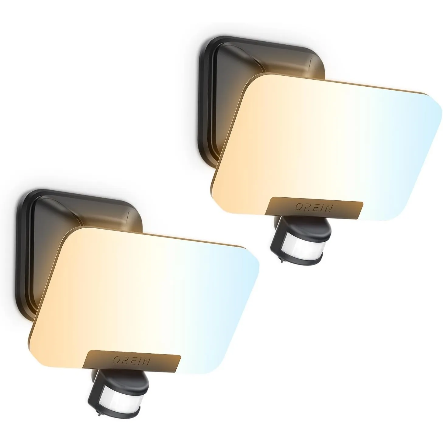OREiN 24W Außenstrahler Bewegungsmelder & Dauerlicht, 2800LM IP65, 2 Stück | 5D drehbare Wandlampe mit 122 LEDs & 3 CCT…