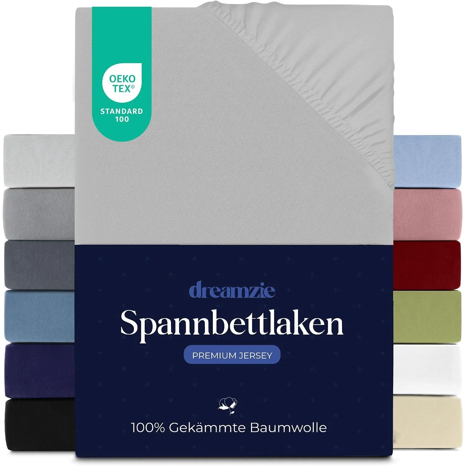 Dreamzie - Spannbettlaken - 140x200cm - 100% Gekämmte Baumwolle - Jersey