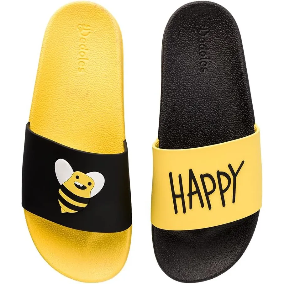 Dedoles Badeschuhe & Hausschuhe Damen Herren & Kinder Badesandalen lustige Designs Bücher Kaffee Party Pizza Fuchs Bär …