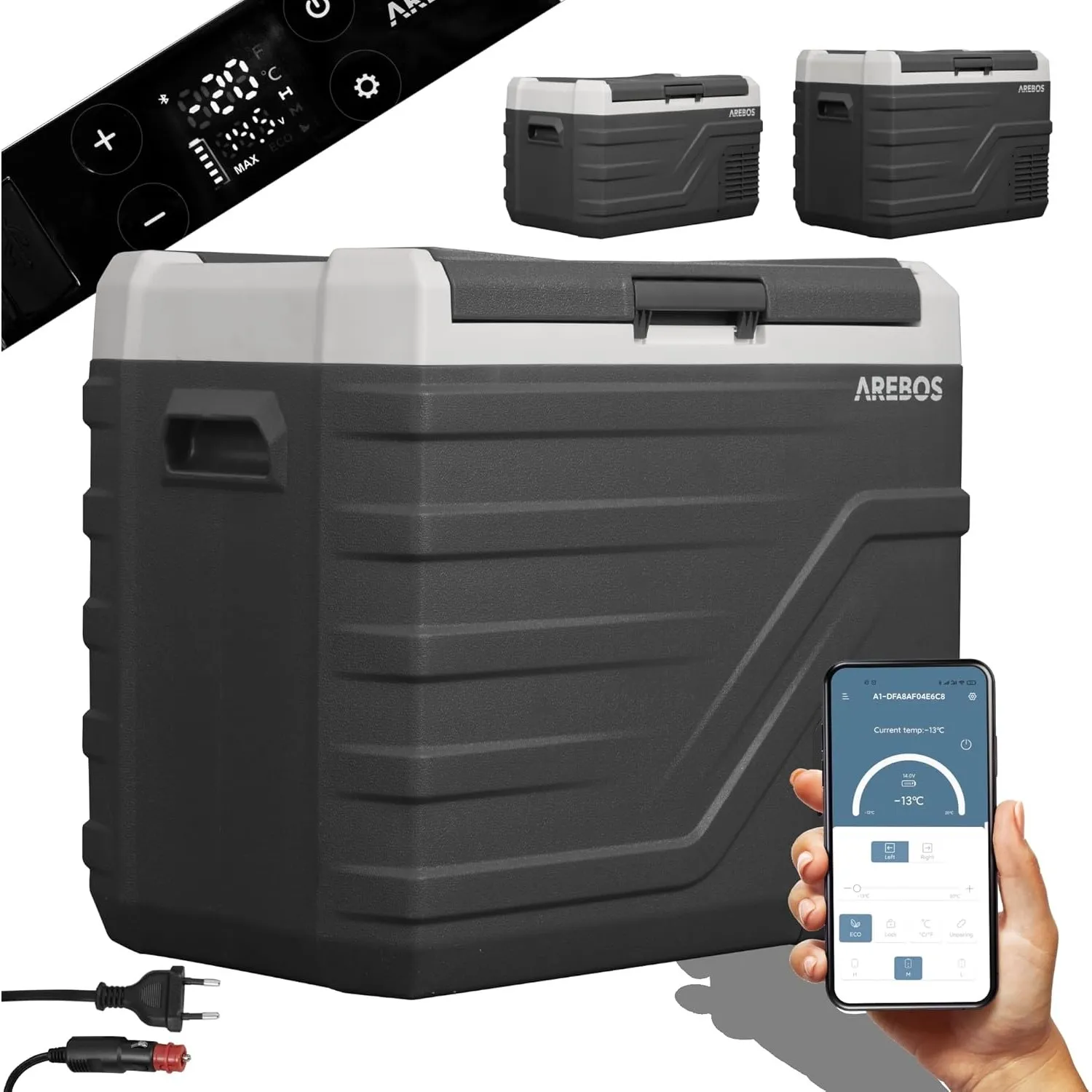 Arebos Kompressor Kühlbox | 43 Liter | bis -20°C | App-Steuerung | Auto