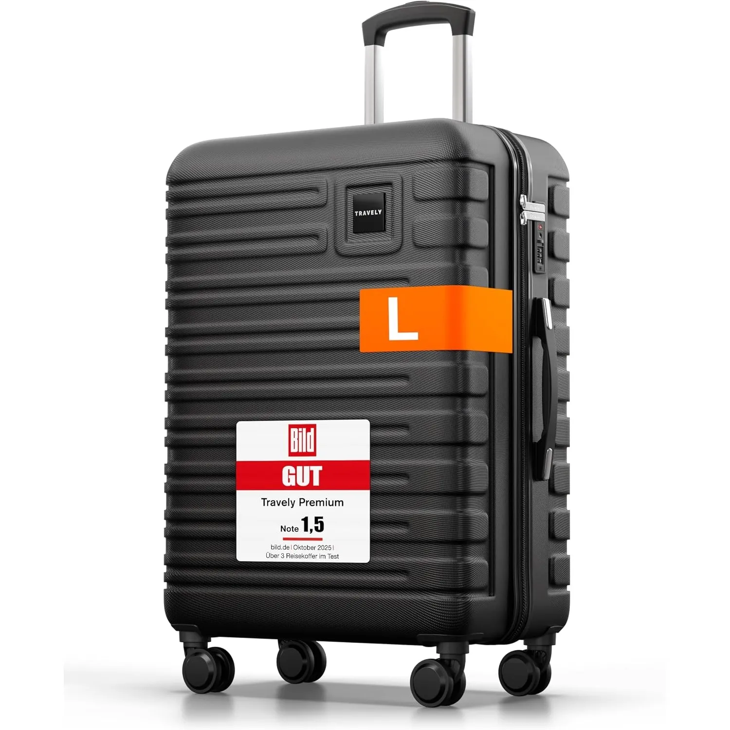 Travely Polycarbonat Koffer Groß 67cm L - 60L Innenvolumen - sehr robuster Hartschalenkoffer mit sanften Rollen & TSA S…