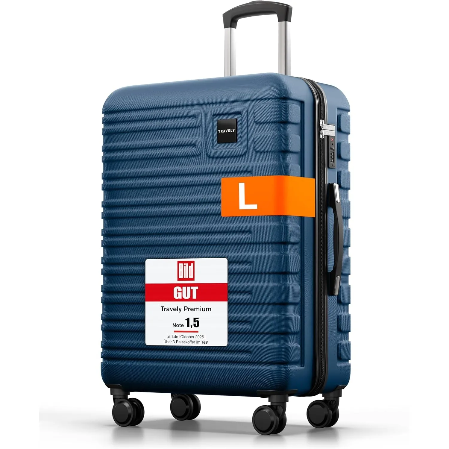 Travely Polycarbonat Koffer Groß 67cm L - 60L Innenvolumen - sehr robuster Hartschalenkoffer mit sanften Rollen & TSA S…