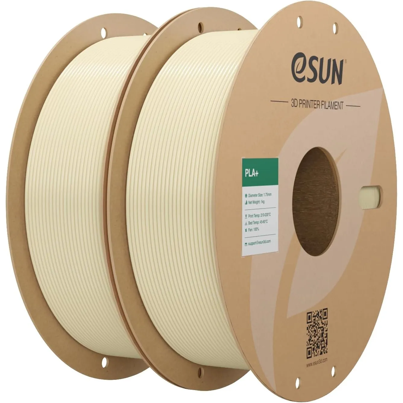 eSUN PLA+ Filament 1.75mm, Knochenweiß, 2KG