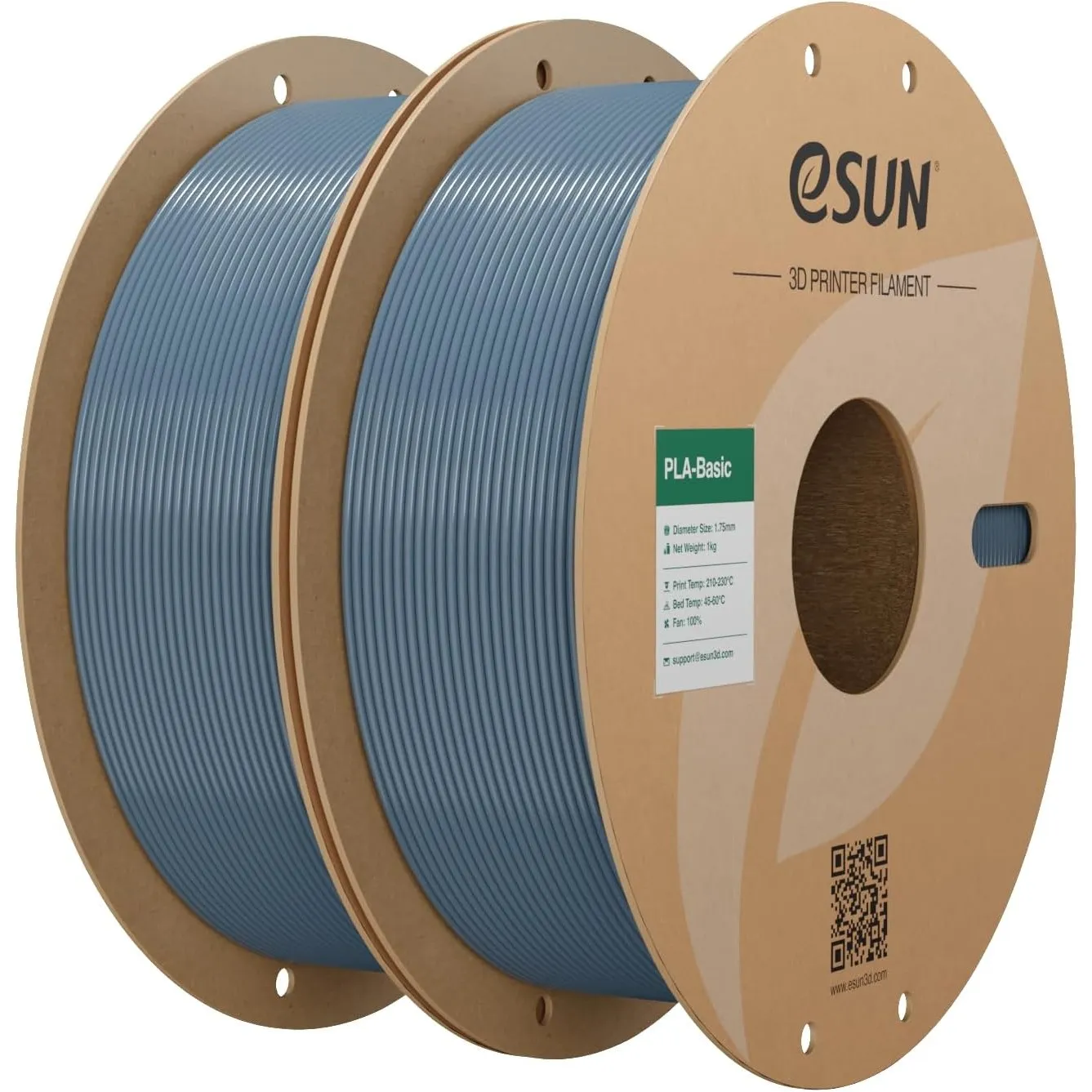 eSUN PLA Filament 1.75mm, PLA Basic 3D Drucker Filament Maßgenauigkeit +/- 0.03mm, 1KG pro Spule, 2 Spulen 3D Druck 3D …