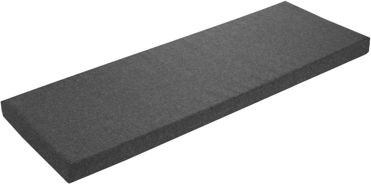 sleepling Bankauflage 110x40 cm dunkelgrau, Sitzkissen Outdoor & Indoor, Bankpolster, Bezug waschbar, Unterseite Antiru…