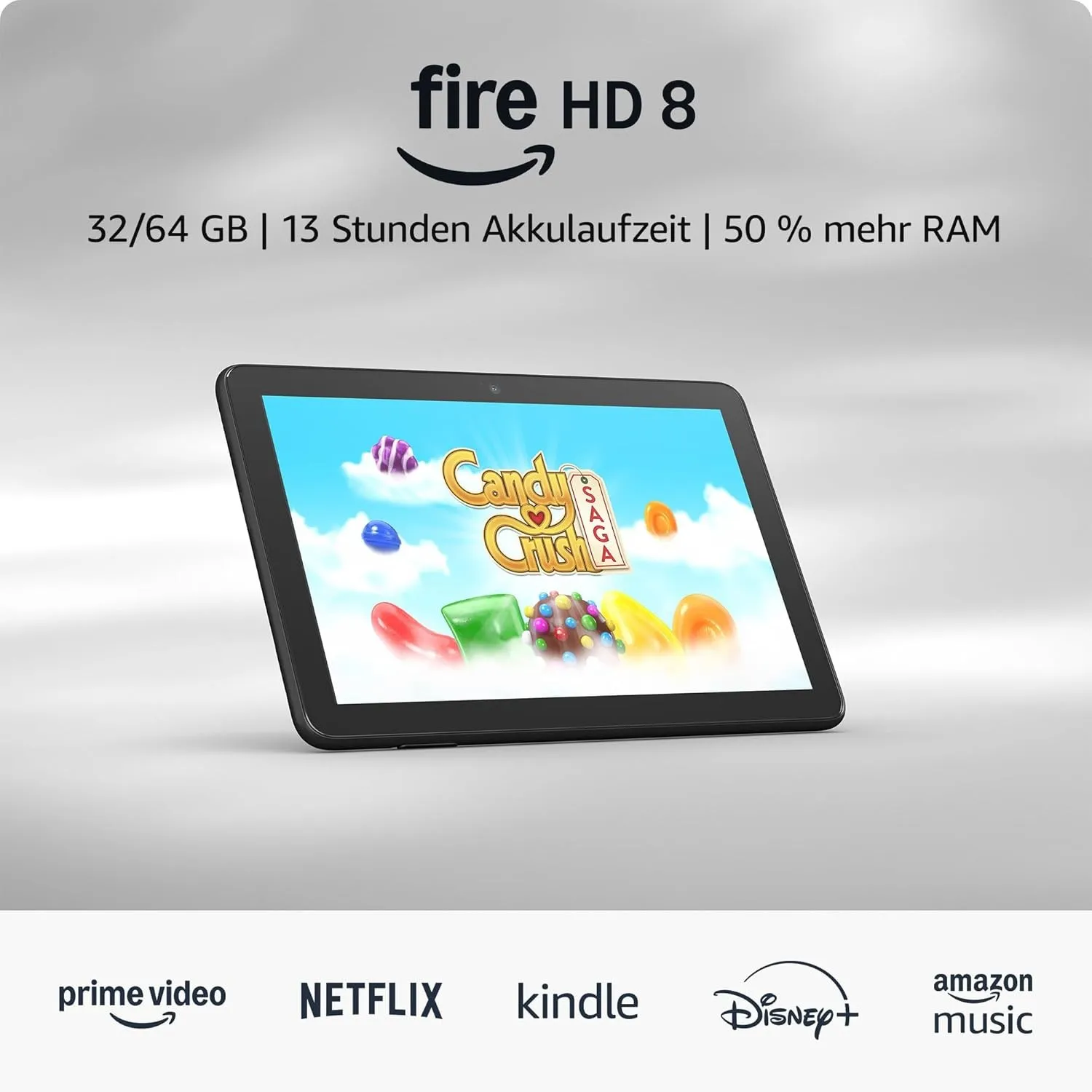 Amazon Fire HD 8-Tablet (Neueste Generation), 8-Zoll-HD-Bildschirm, 4 GB RAM, 64 GB Speicher, brillant und leistungssta…
