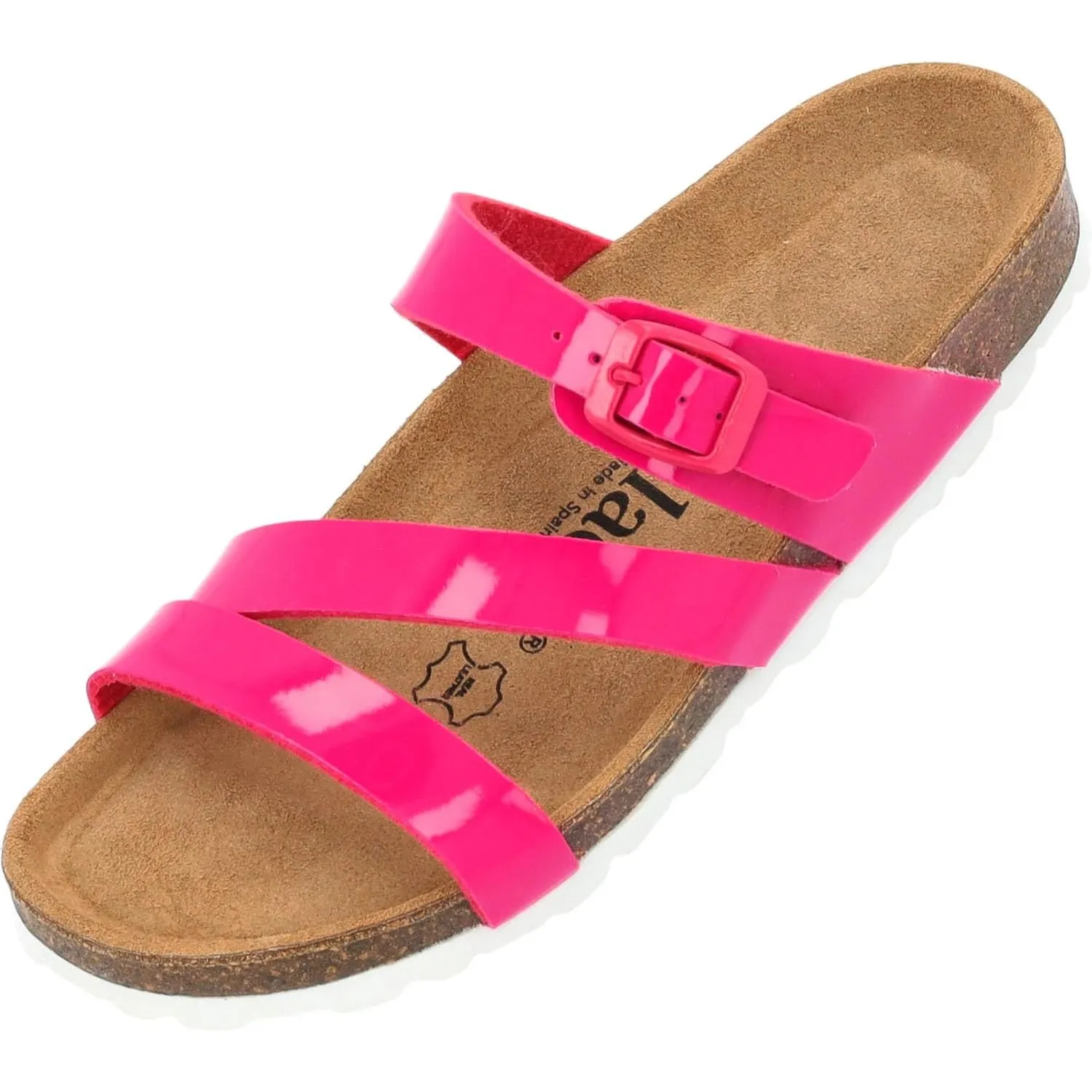 Palado Pantoletten Damen Ikaria – bequeme Sandalen Made in Spain - Hausschuhe mit dämpfendem Kork-Fußbett - modische So…