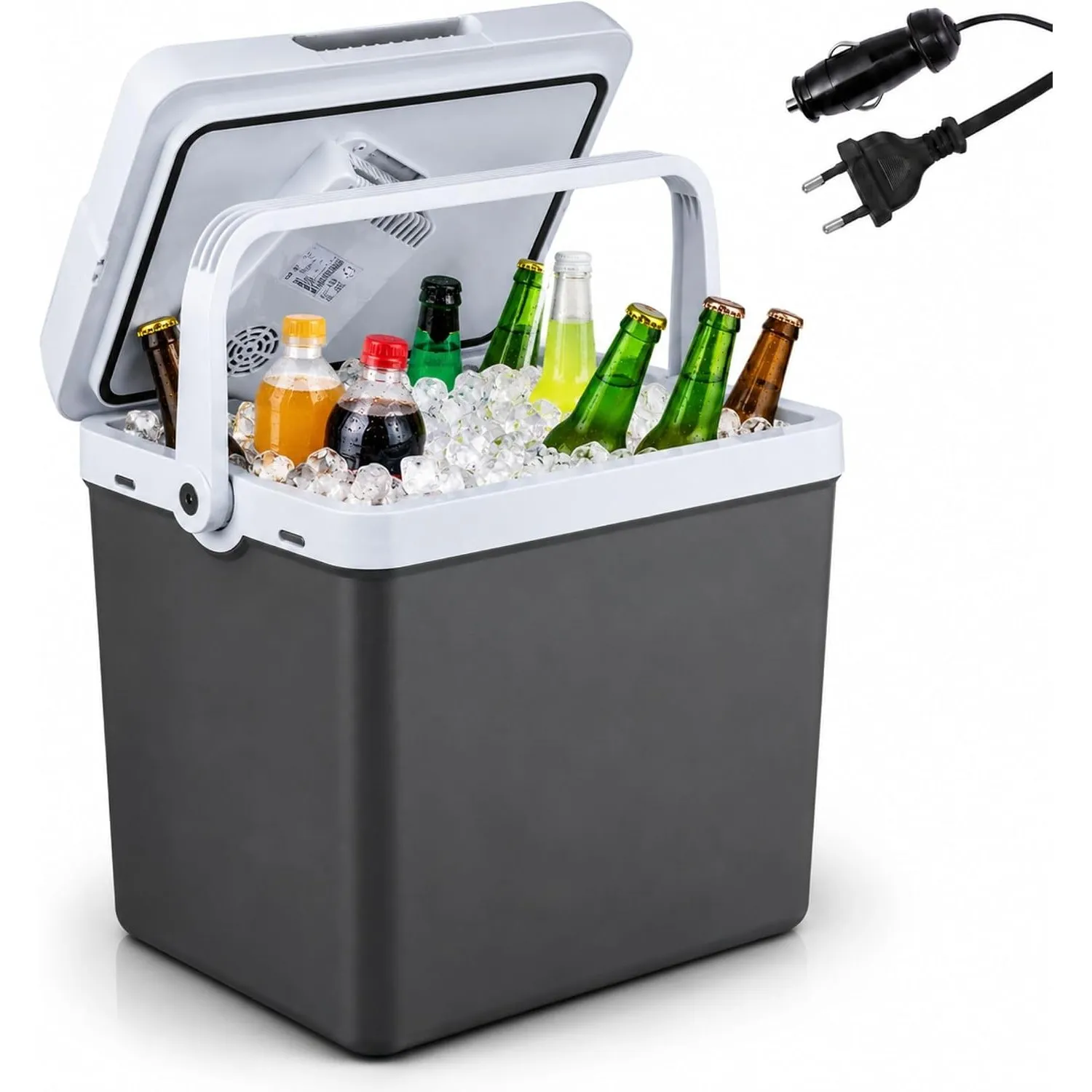 Arebos 25 Liter Kühlbox | zum Kühlen und Warmhalten | Mini Kühlschrank | Thermoelektrische Kühlbox | mit ECO Modus | 12…