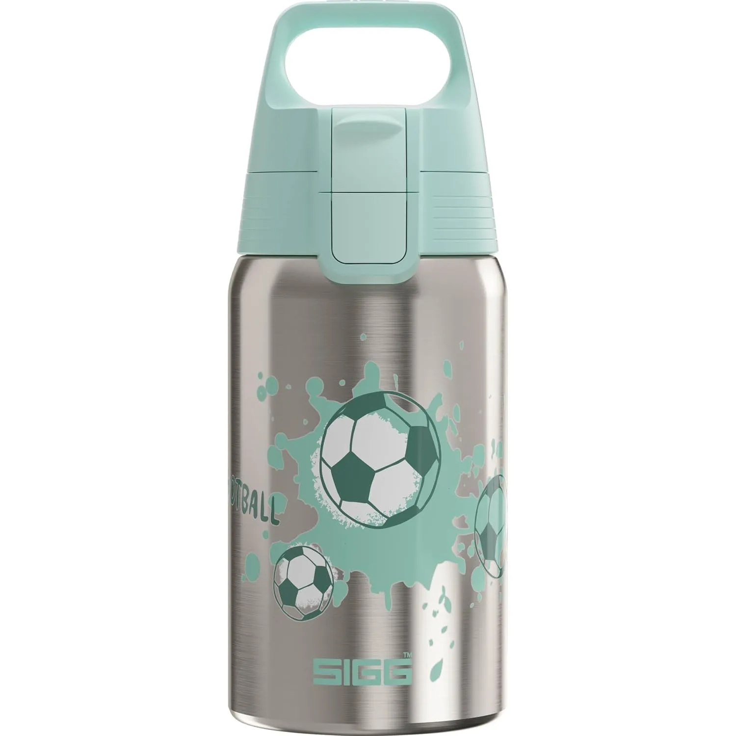 Sigg - Edelstahl Trinkflasche Kinder - Shield One love Football - Für Kohlensäurehaltige Getränke Geeignet - Auslaufsic…