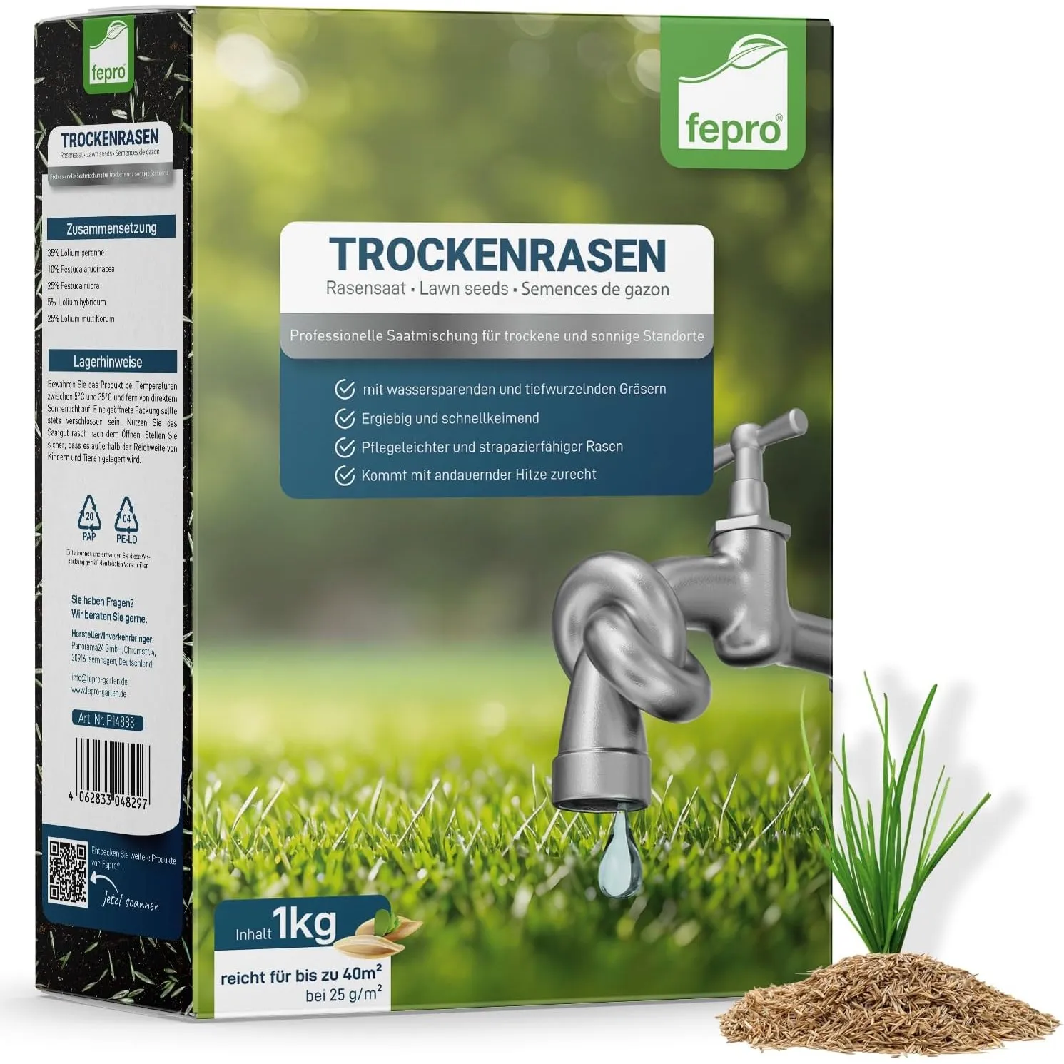 1 kg Rasensamen trockenresistent dürreresistent für Trockenrasen & Schattenrasen Samen Grassamen schnellkeimend, 40m², …