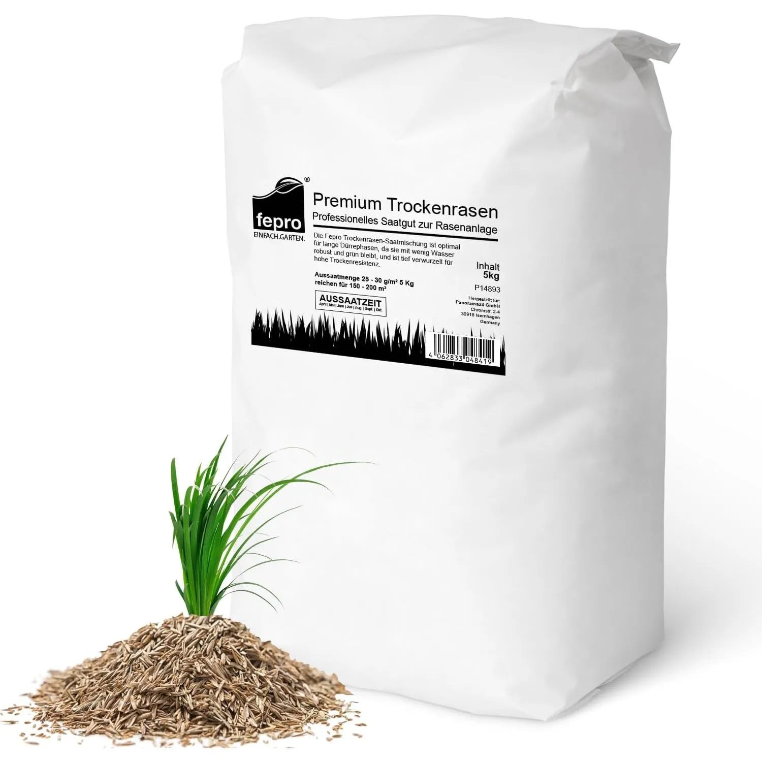 5 kg Rasensamen trockenresistent dürreresistent für Trockenrasen & Schattenrasen Samen Grassamen schnellkeimend, 200m²,…
