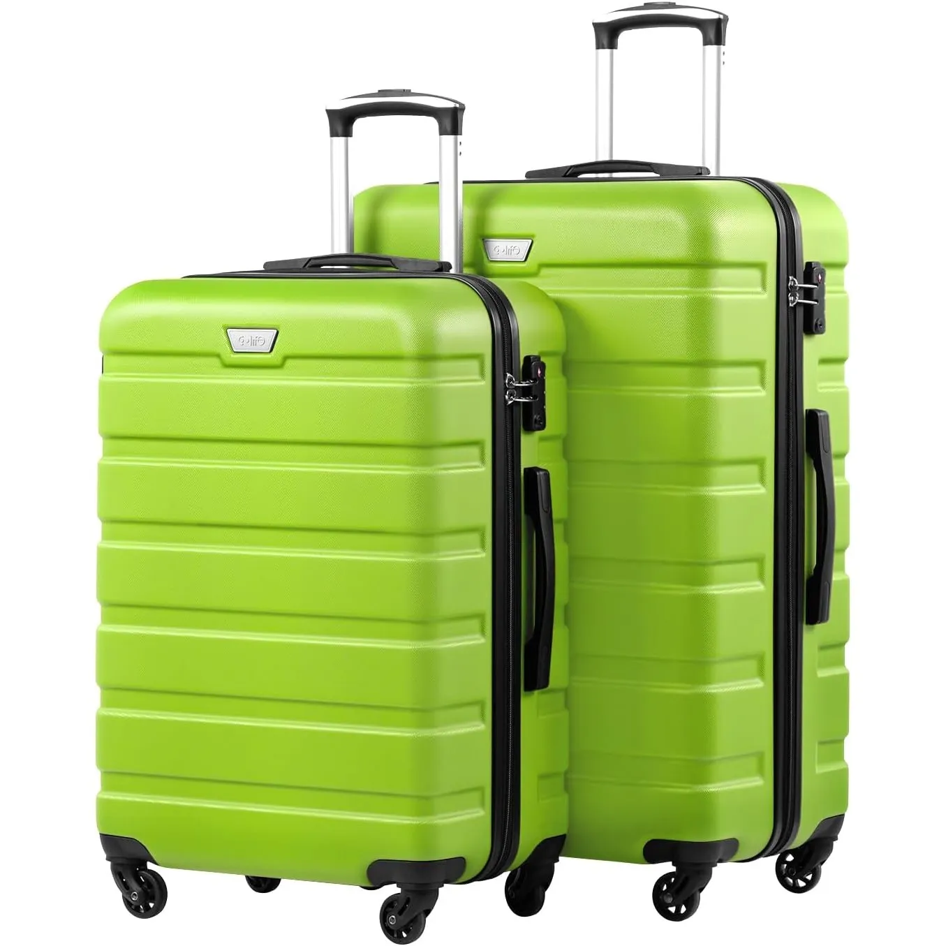 COOLIFE 2-Teiliges Kofferset für Paarreise, PC+ABS, Hartschale, Leicht | 2-tlg(L+XL) mit 360° Spinner Räder, YKK Reißve…