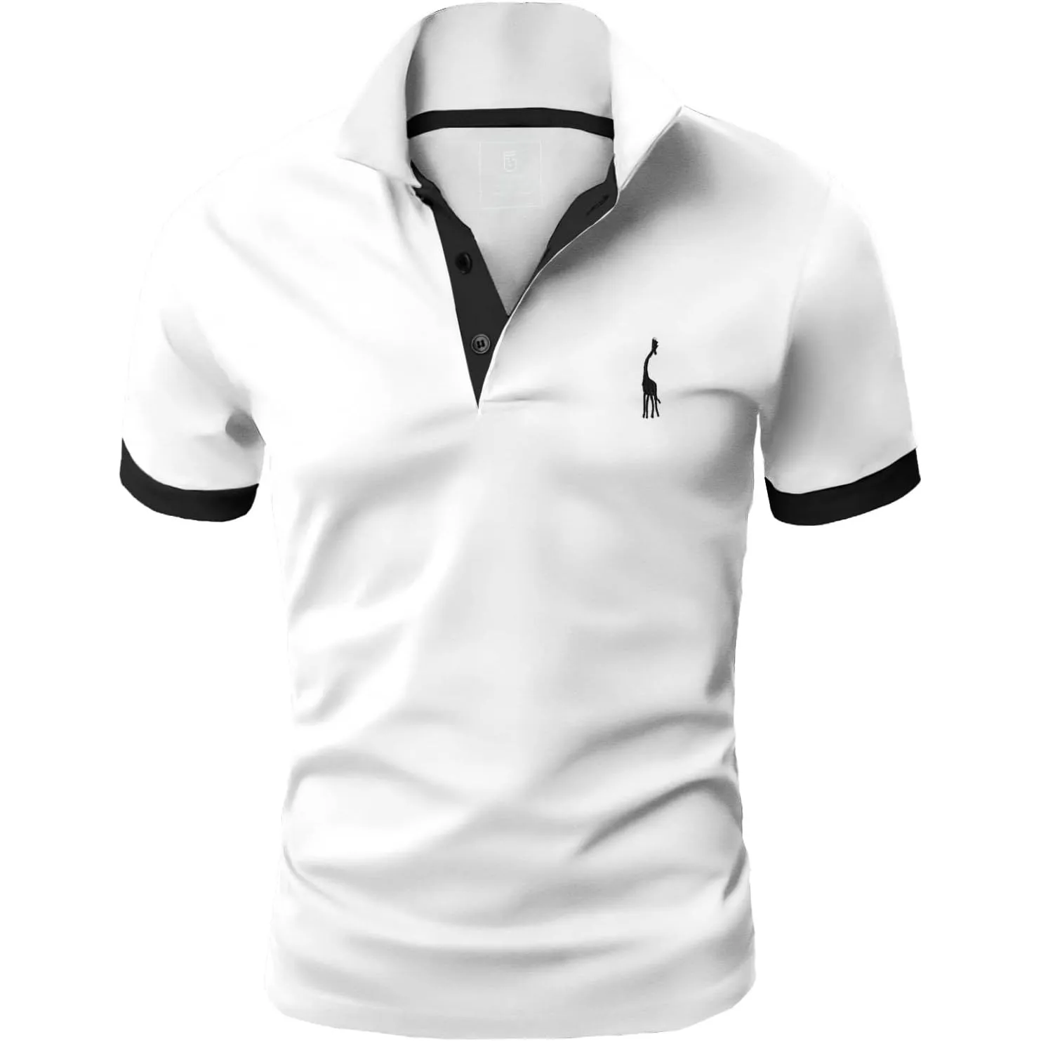 GLESTORE Poloshirt Herren Männer Hemd Herren Kurzarm Giraffe Stickerei T-Shirt Sommer Golf