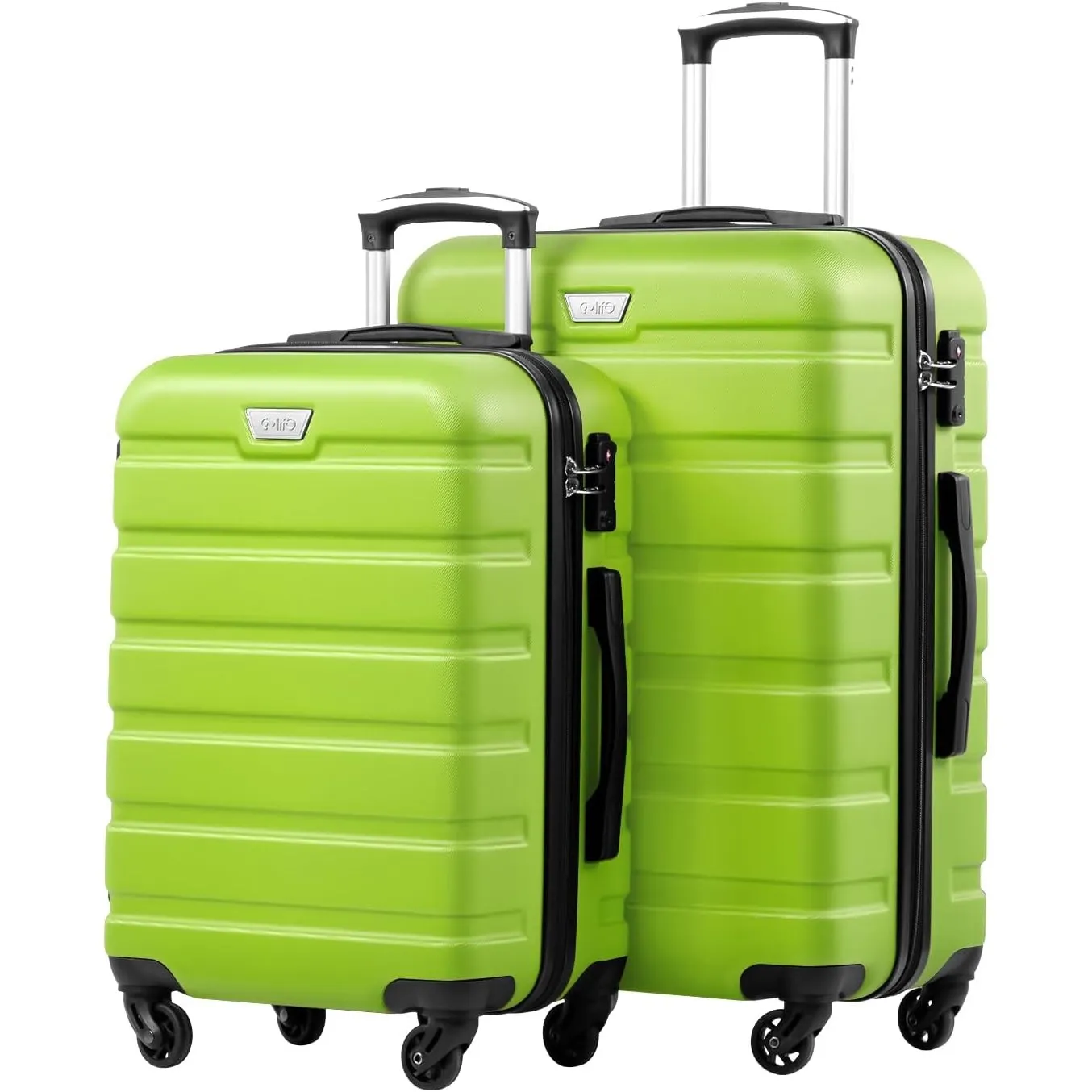 COOLIFE 2-Teiliges Kofferset, M+L, PC+ABS, Hartschale, Leicht Robuster