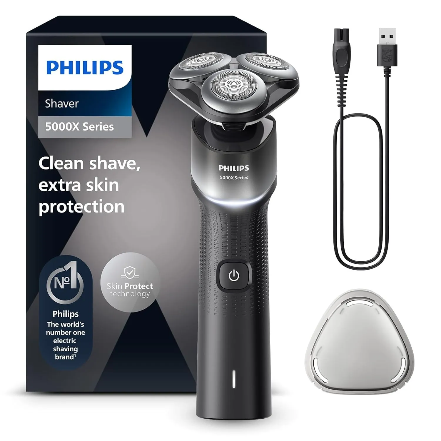 Philips Shaver Series 5000X - elektrischer Rasierer für Herren, Nass- und Trockenrasur, Skin Protect Technologie, flexi…