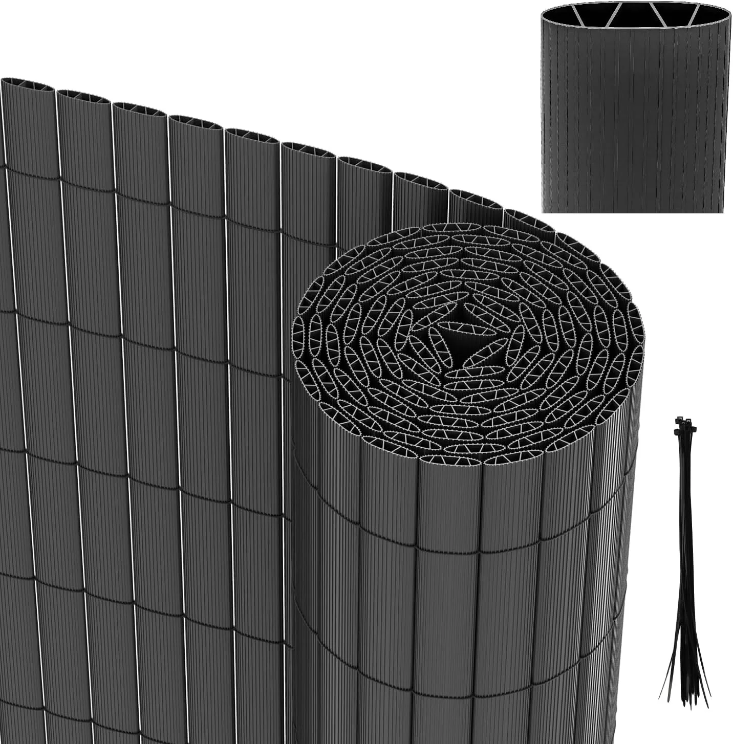 PVC Sichtschutzmatte, 180x1000cm Standard Sichtschutz, Vervierfachen Verstärkung Innen, Garten Balkon Terrasse Sichtsch…