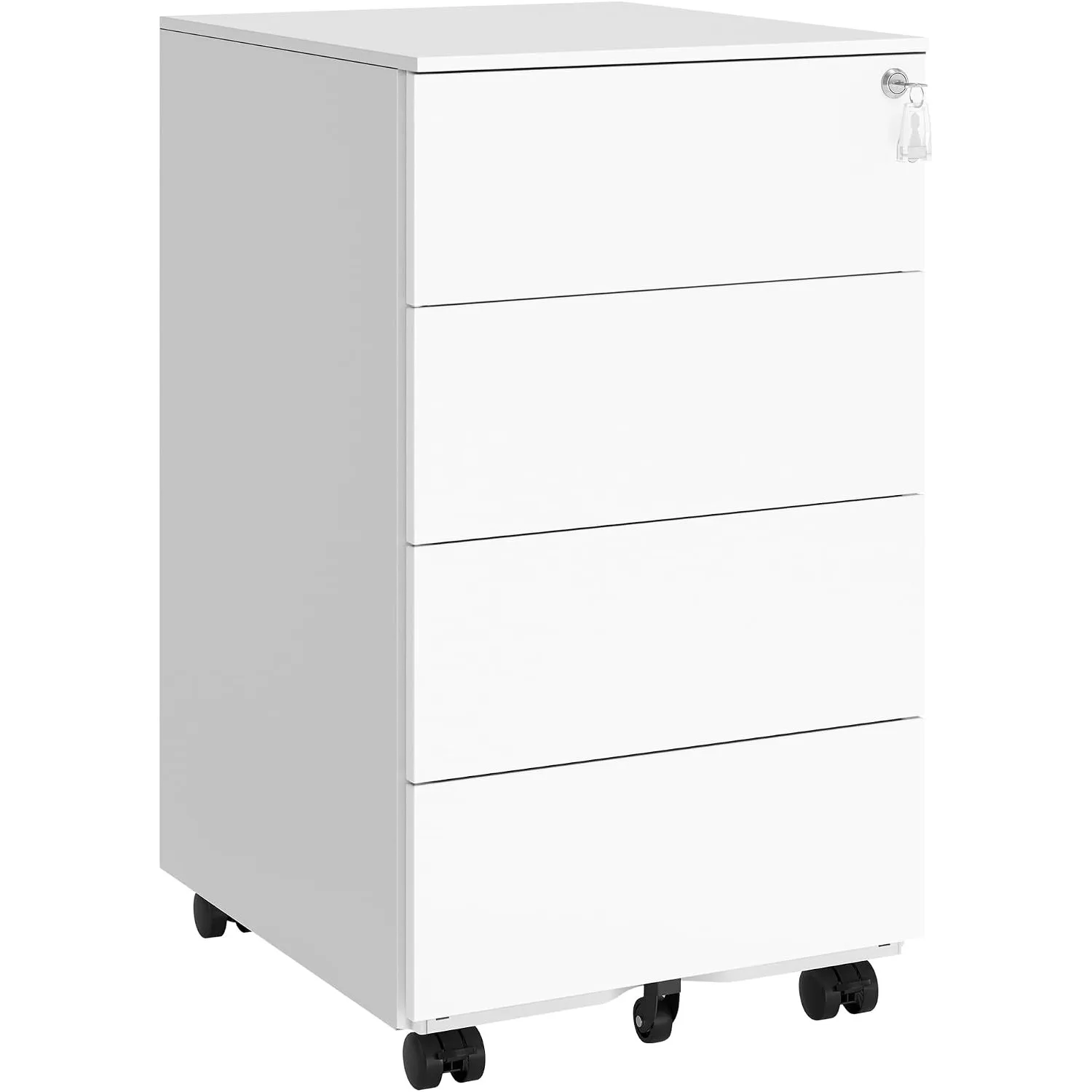 SONGMICS Rollcontainer, Metallschrank, 4 Schubladen, abschließbar