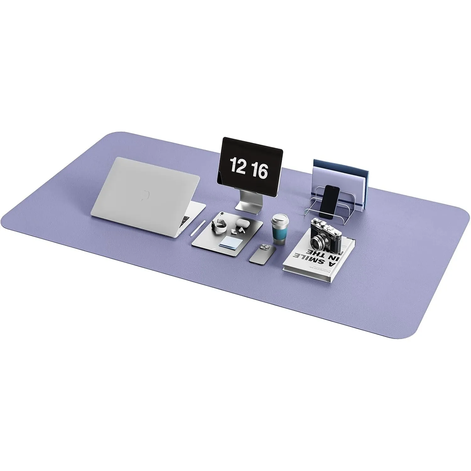 YSAGi Schreibtischunterlage, Premium Leder Mauspad, Lavendel, 120x60cm