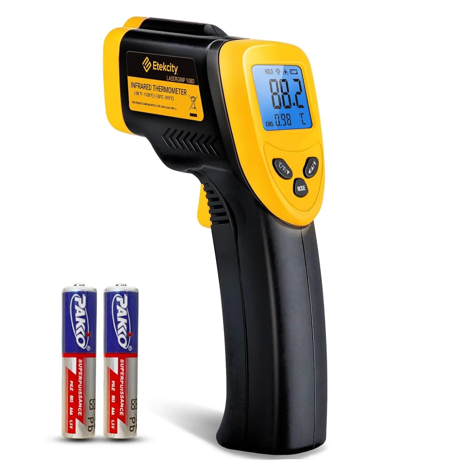 Etekcity Infrarot Thermometer -50~ +610°C, IR Pyrometer Temperaturmessgerät | Digital IR Pyrometer Temperaturmessgerät,…