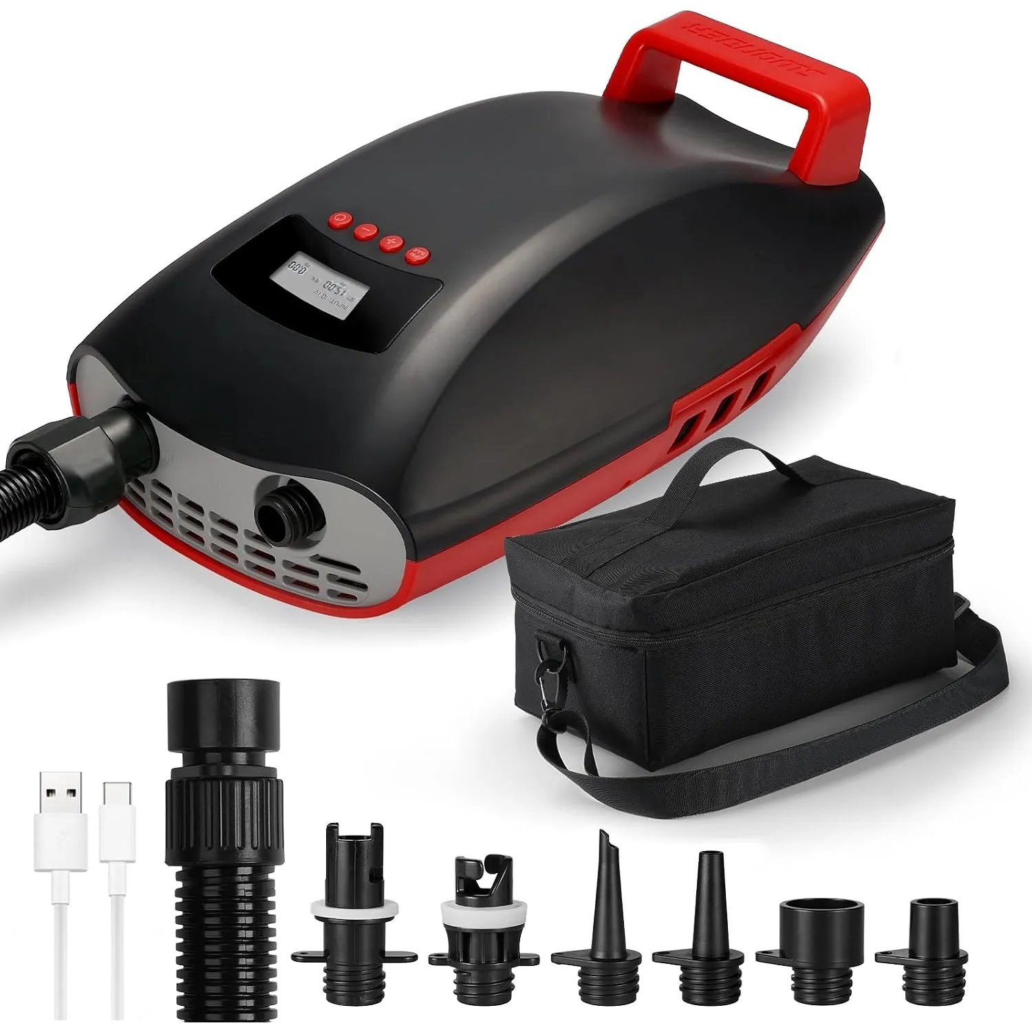 Swonder Seawolf SUP-Pumpe mit 9000mAh Akku, 2X Schnellere 20 PSI Elektrische Luftpumpe mit Doppelkolben, Zweistufen, Ak…