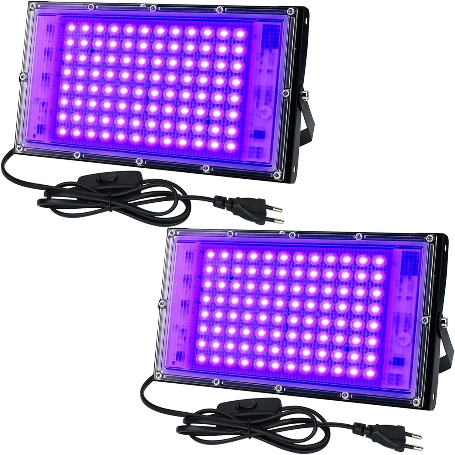 CREATESTAR UV Schwarzlicht Strahler 100W, LED Schwarzlichtlampe IP65 Wasserdicht UV Fluter mit Stecker, Flutlicht für G…