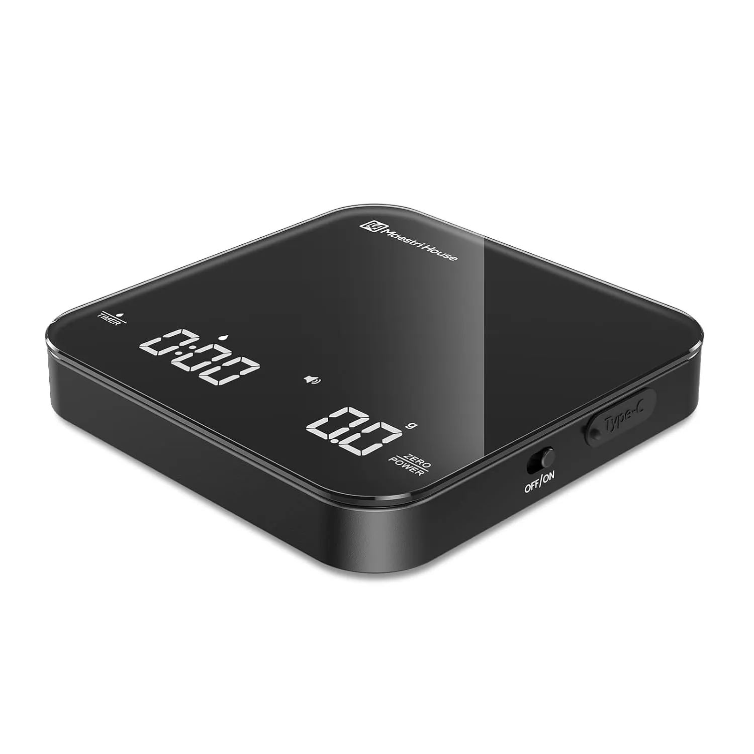 Maestri House Mini-Kaffeewaage mit Timer, Wiederaufladbare Espresso Waage, Präzise 2kg/0,1g Waage für Espresso & Pour-O…