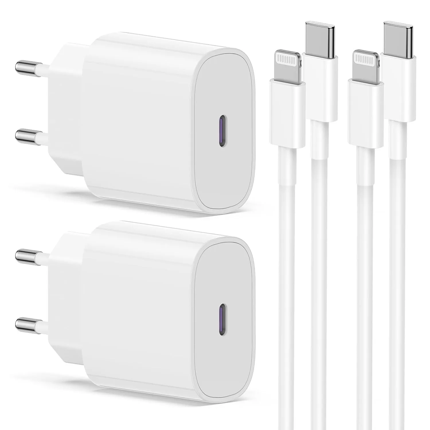 iPhone Ladekabel, 2Pack iPhone Ladegerät mit Lightning Kabel USB C Apple Schnelladekabel 2m, USB C Ladegerät für iPhone…