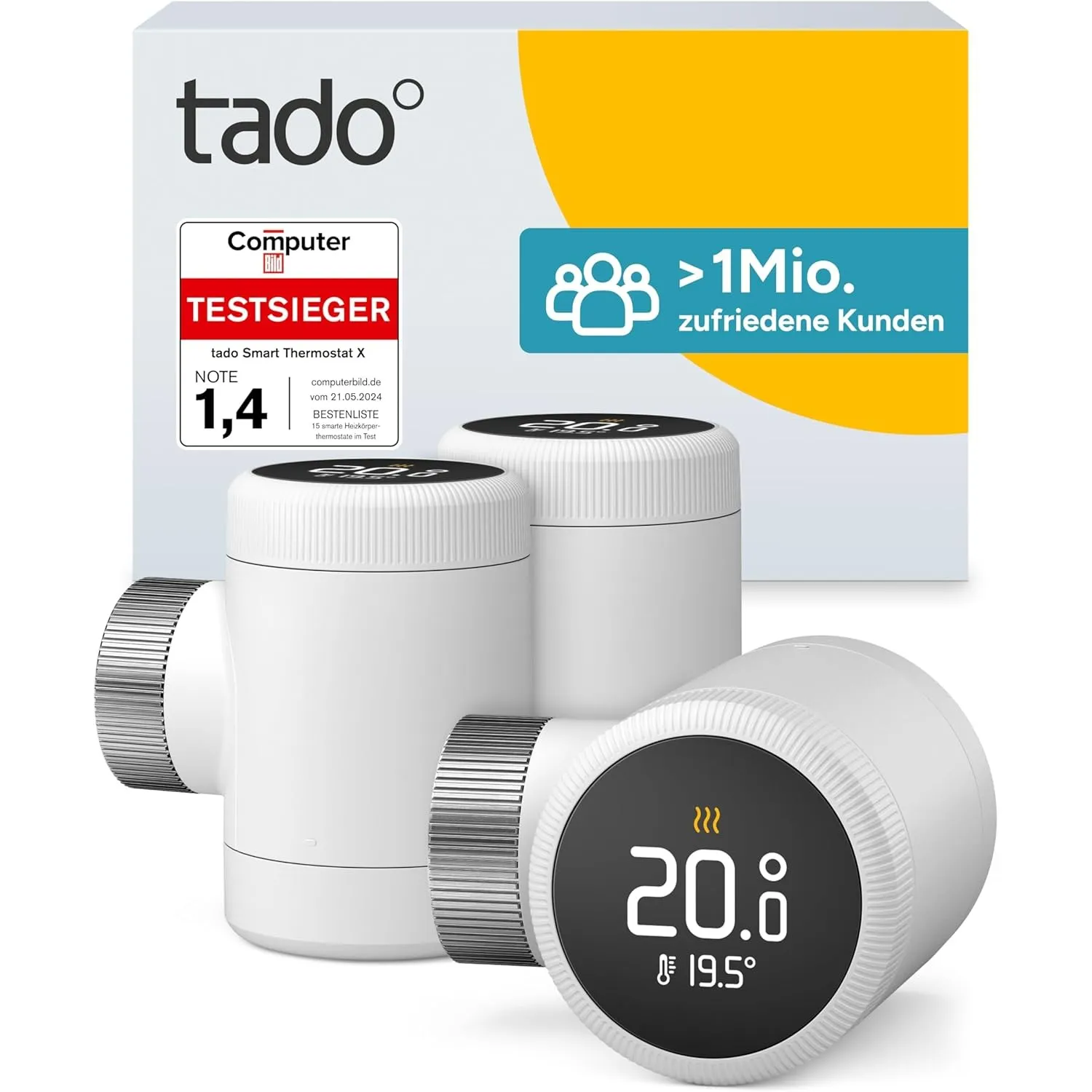 tado° Smartes Heizkörperthermostat X – Trio Pack