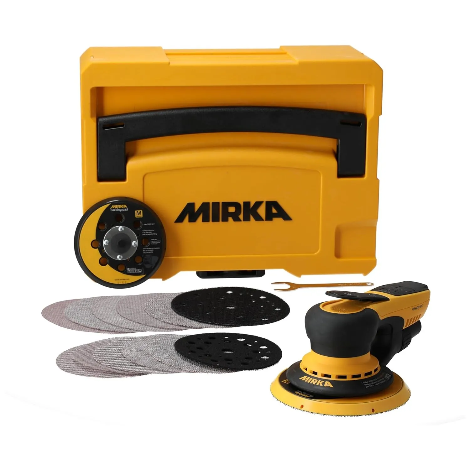 Mirka DEROS II 5650 Exzenter-Schleifer Schleifmaschine mit Absaugung für Ø 125 & 150mm Schleifpapier / 5,0mm Hub Maschi…