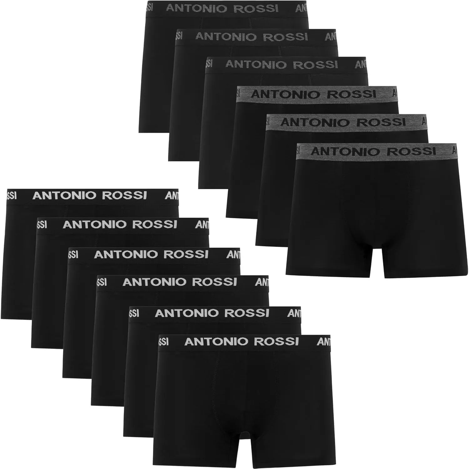 Antonio Rossi 12er-Pack Herren-Boxer-Hipster - Herren-Boxershorts Multipack mit elastischem Bund