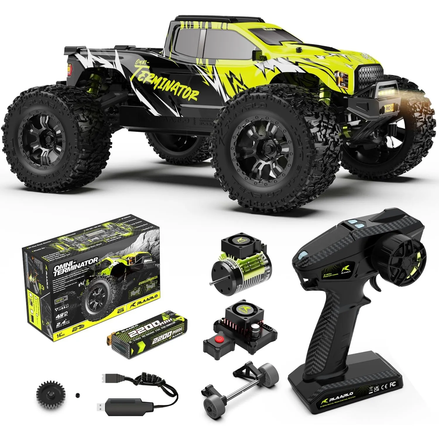 AMORIL 1/10 RTR bürstenlose schnelle RC-Autos für Erwachsene, max. 50 mph Hobby-Elektro-Offroad-Monstertruck, wasserdic…