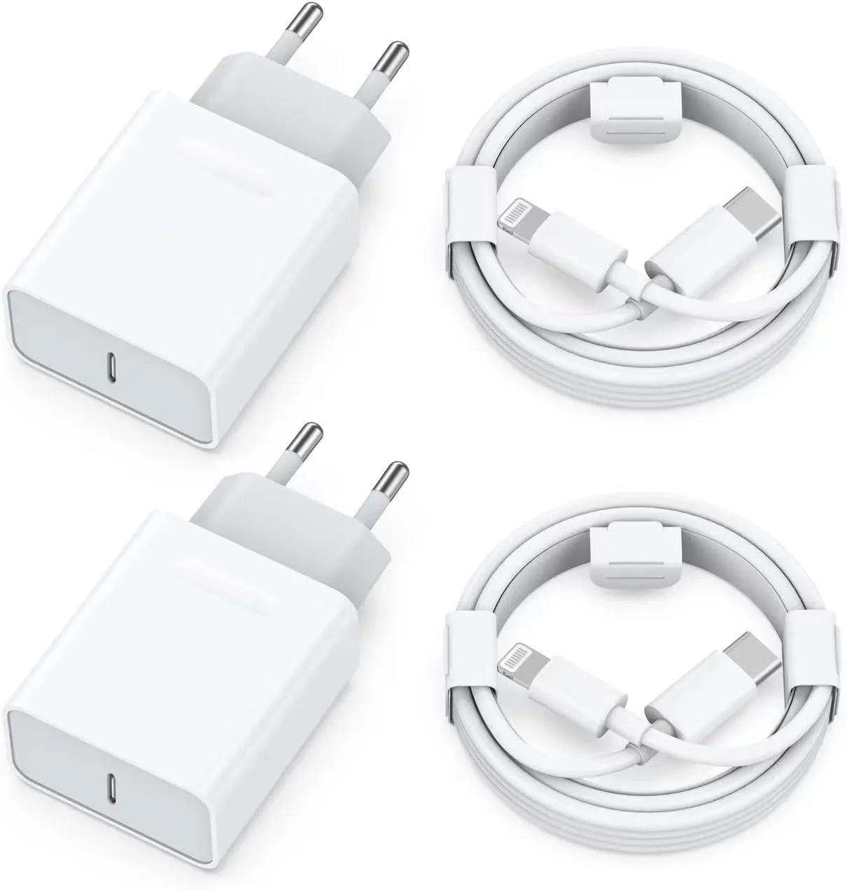 25W Schnellladegerät und Ladekabel für iPhone 14/14 Plus/14 Pro/14 Pro Max/13 12 11 SE, 4-Pack USB C Ladegerät 2M Schne…