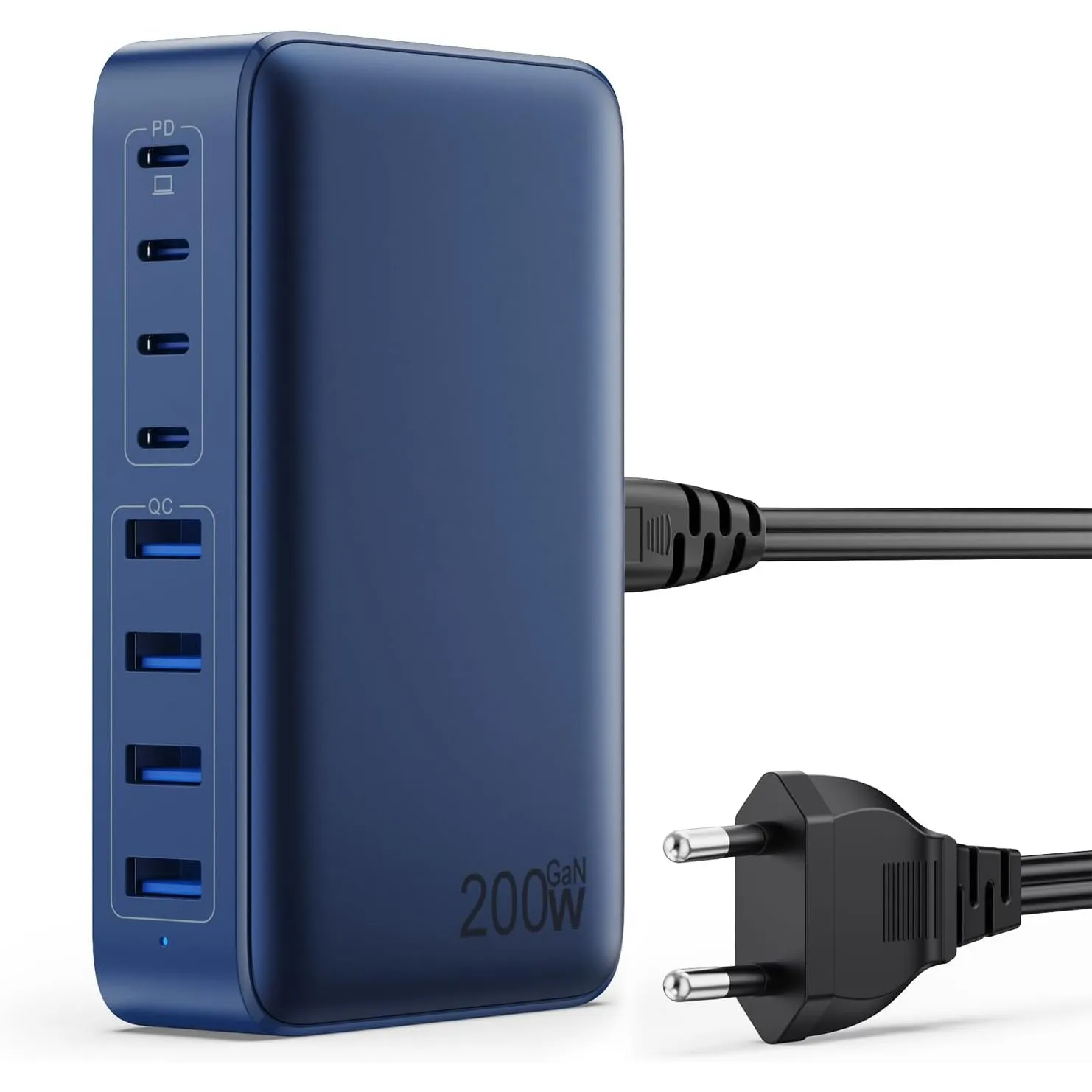 200W USB C Ladegerät, GaN III 8-Port USB Schnellladegerät PPS PD 65W Laptop Ladegerät Adapter USB C Schnellladestation …