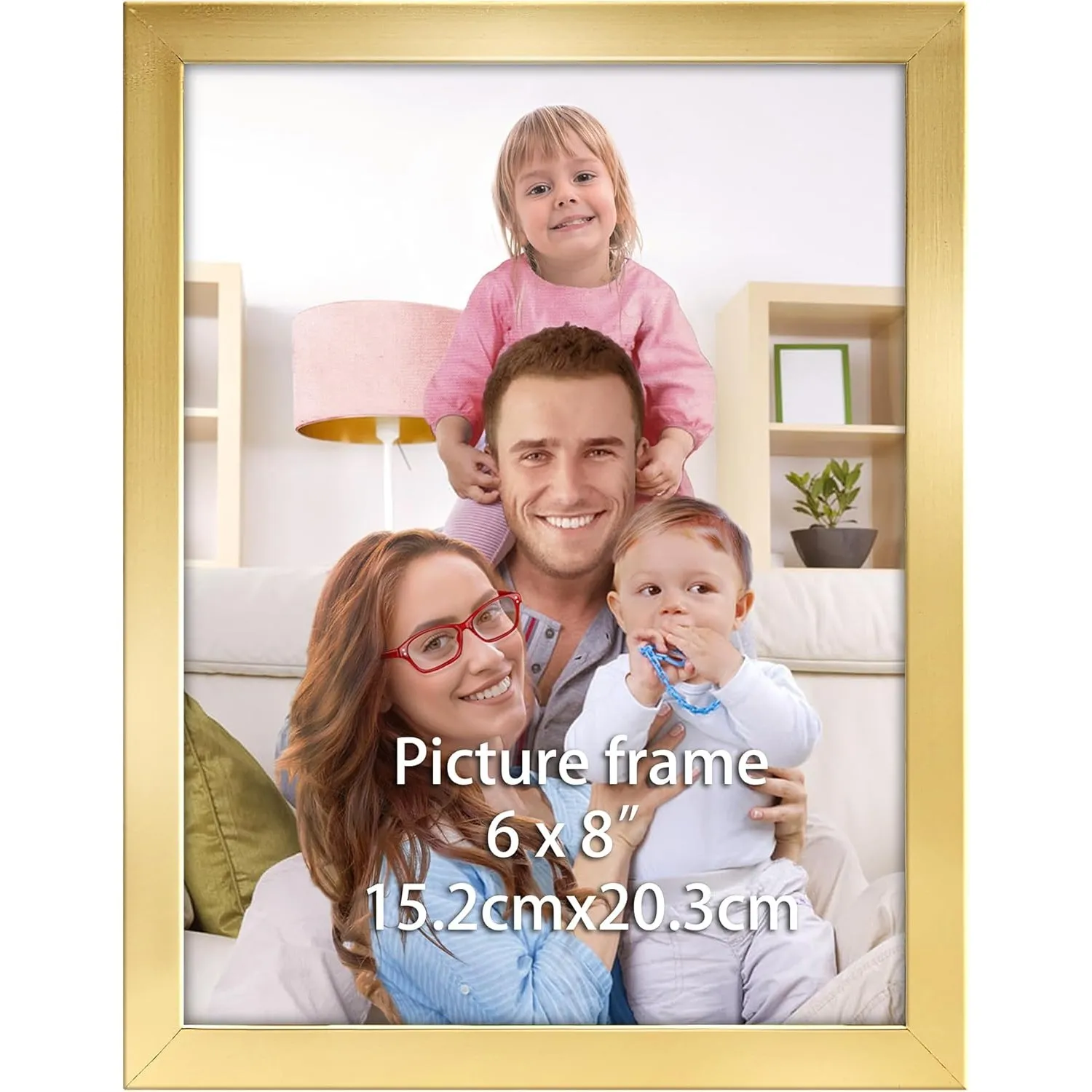 Giftgarden Gold Bilderrahmen 15x20 cm – Eleganter Kunststoff Fotorahmen