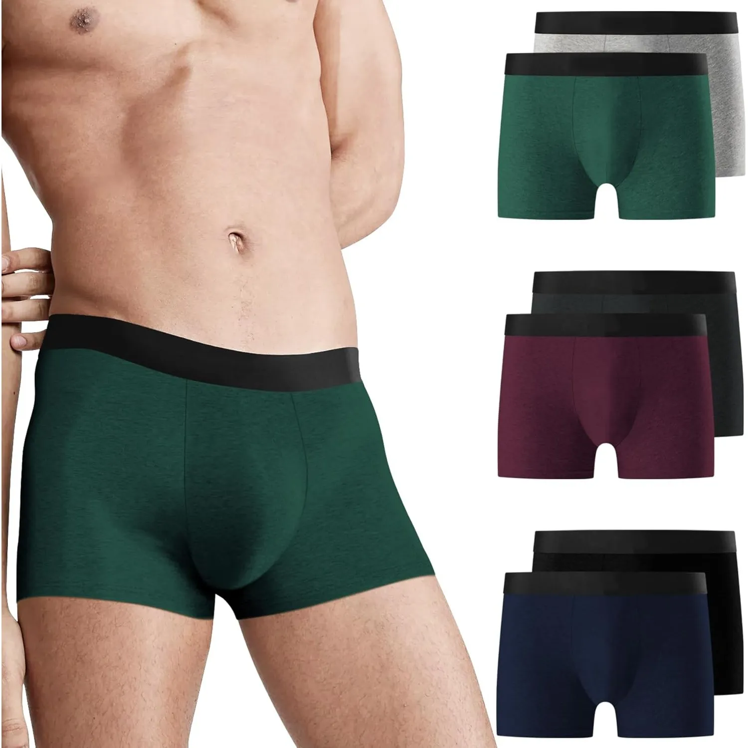 Falechay Boxershorts Herren 6er Pack Unterhosen Ohne Kratzenden Zettel | Baumwolle,Atmungsaktiv,Weiche Herren Unterwäsc…