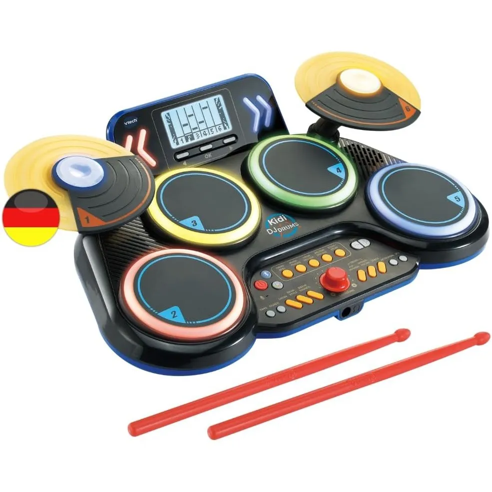 VTech Kidi DJ Drums – Elektronisches Schlagzeug mit Leuchteffekten