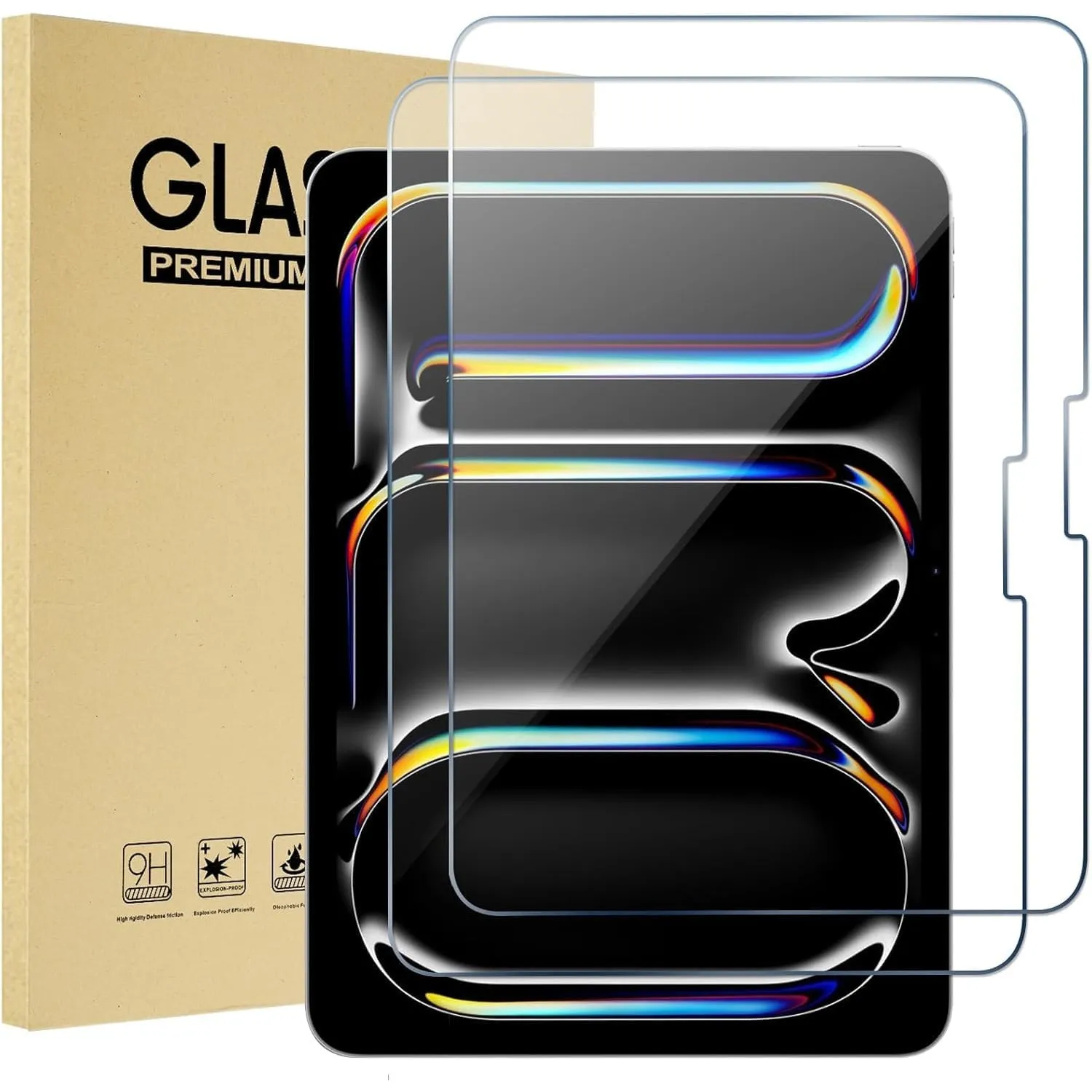 ProCase 2 Stück Panzer Schutz Glas für 13" iPad Air (M3/M2) 2025/2024/ 13" iPad Pro 2025/2024(M5/M4) 9H Schutzfolie Dis…
