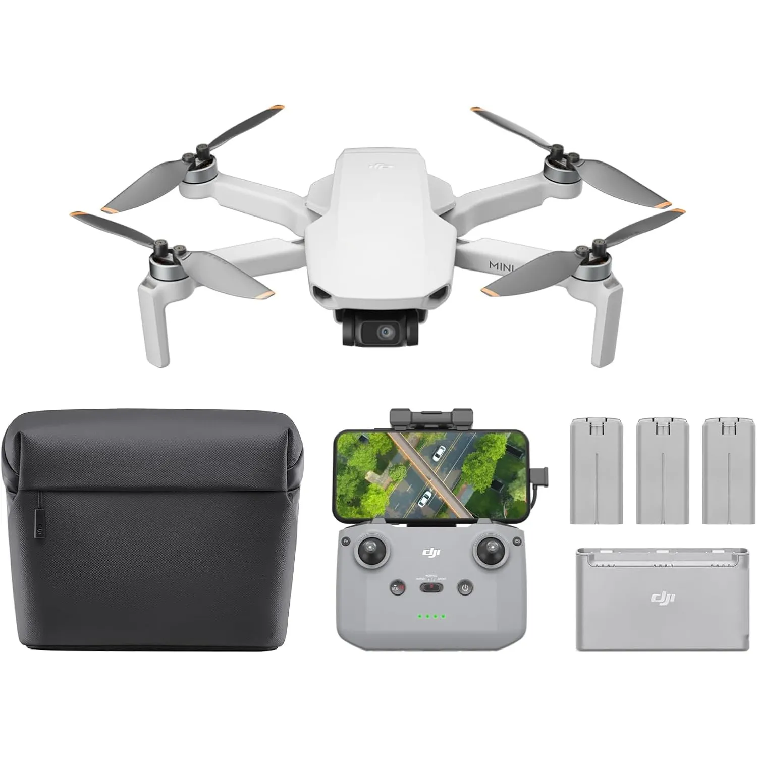 DJI Mini 4K Fly More Combo, Drohne mit 4K UHD Kamera für Erwachsene, unter 249 g, 3-Achsen Gimbal Stabilisierung, 10 km…
