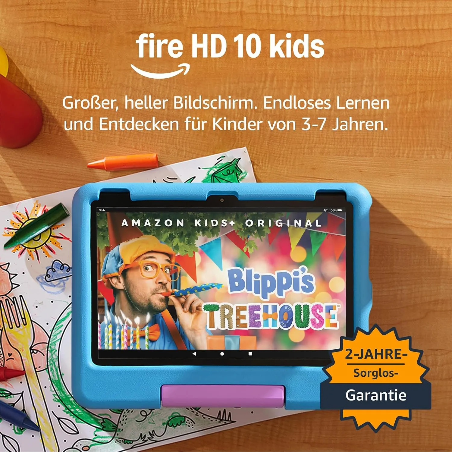 Fire HD 10 Kids-Tablet (Neueste Generation), für Kinder ab dem Vorschulalter | Mit brillantem 10-Zoll-Display, Kindersi…