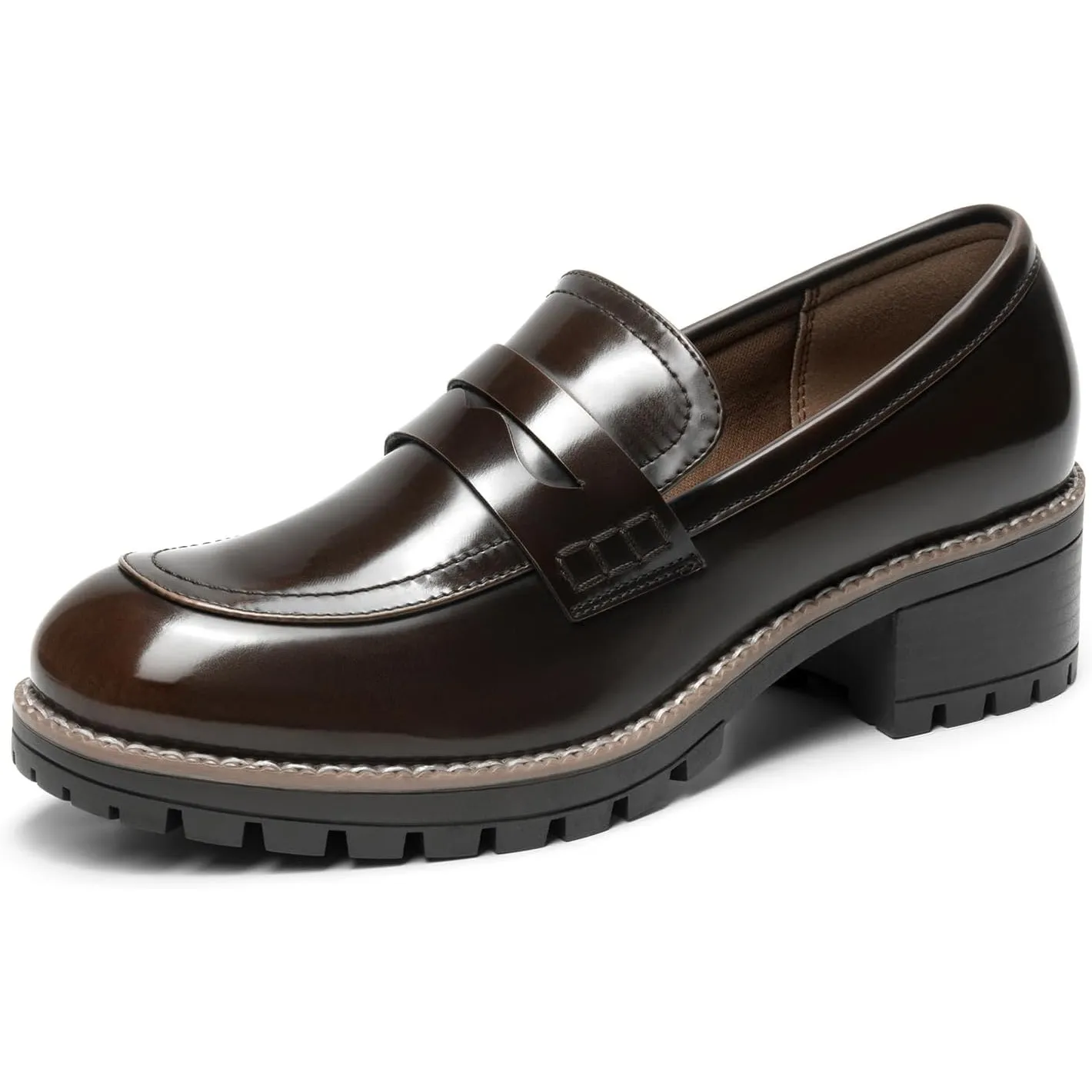 DREAM PAIRS Damen Klassische Loafer Bequeme Mokassins Slippers Business-Schuhe mit dicker Sohle für Damen