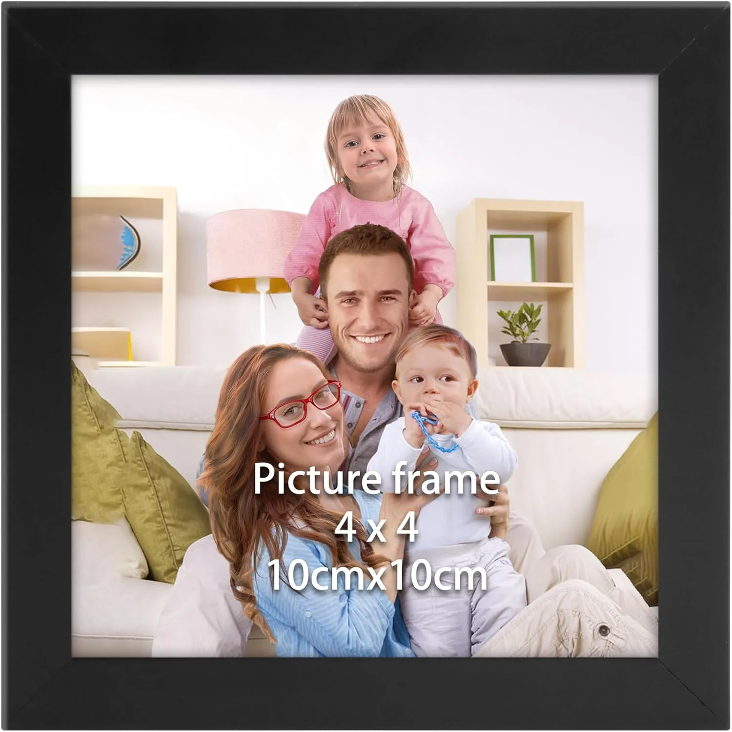 Giftgarden Schwarz Bilderrahmen 10x10 cm, Moderner Fotorahmen für Quadratischer Foto und Bilder, Glattes Schlankes Desi…