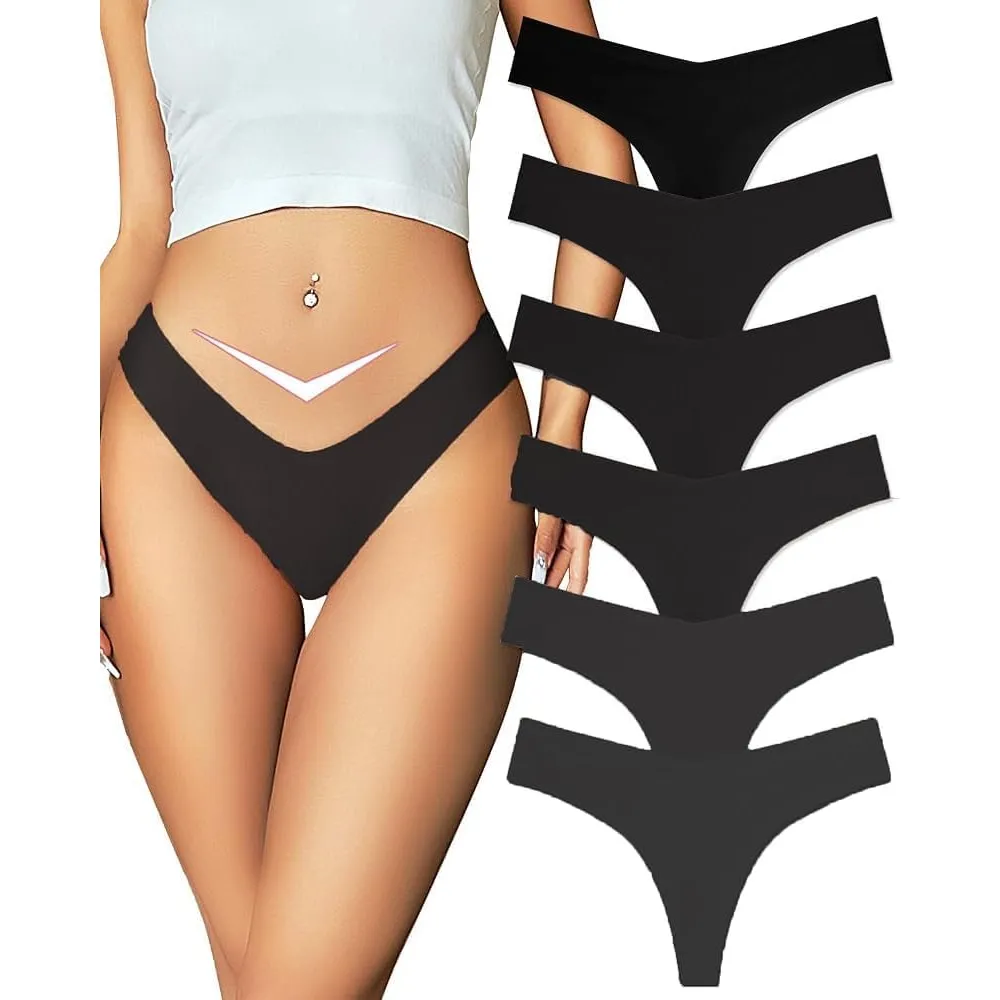 ALL OF ME 6er Pack Seamless String Tanga Damen Unterhosen Sexy Unterwäsche Dessous Frauen Nahtlos Slips No Show Underwe…
