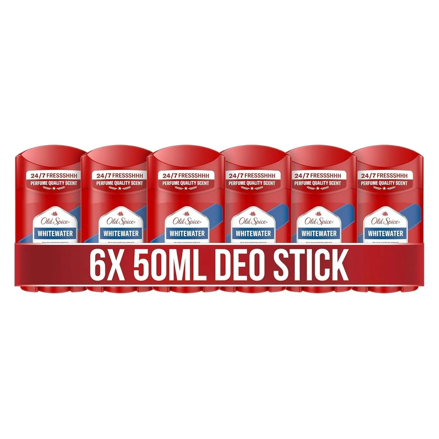 Old Spice Whitewater Deostick für Männer, 6x50 ml, 24/7 Frischhh bei täglicher Anwendung, lang anhaltender Duft in Parf…