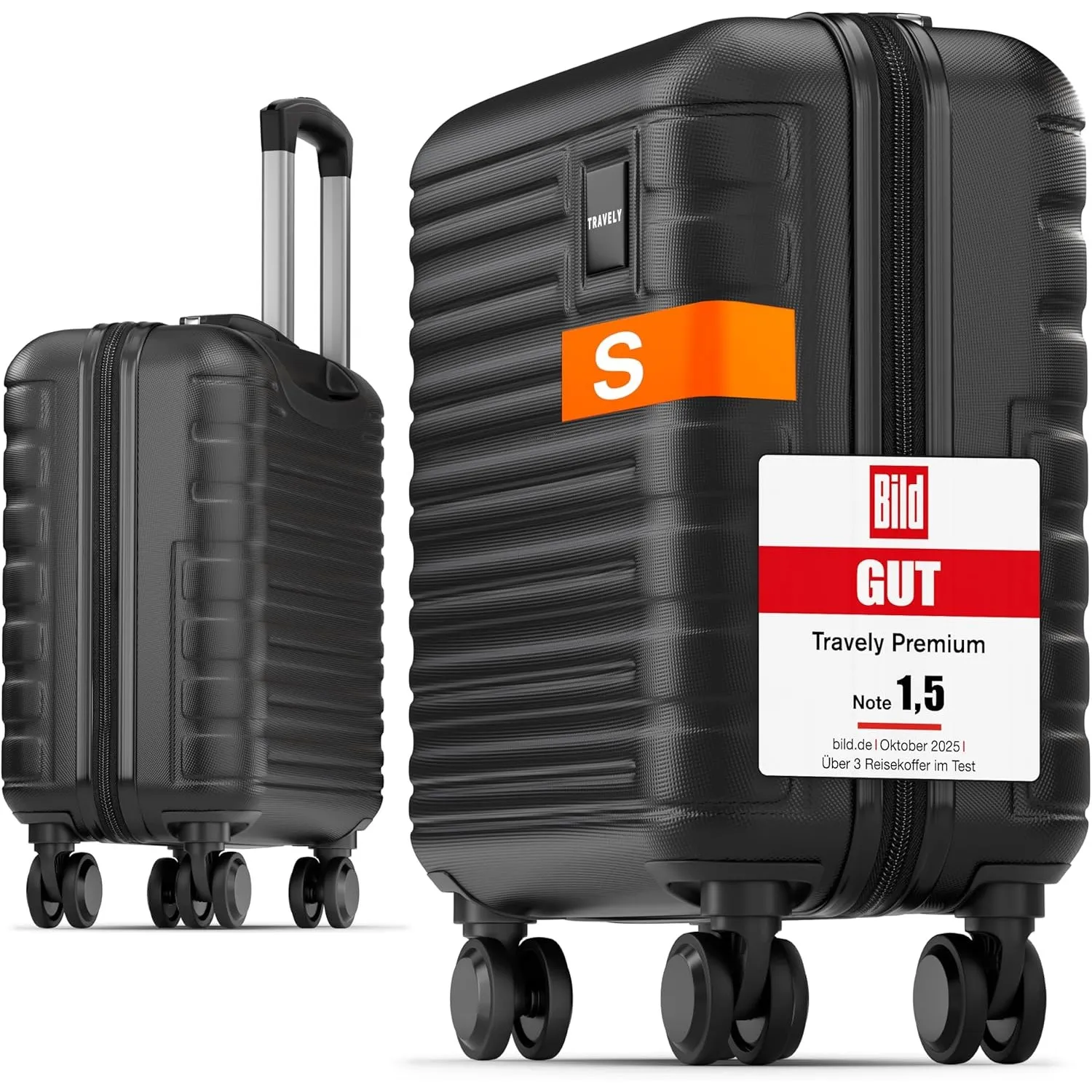 Travely Premium Handgepäck Koffer 45x36x20cm - passend für Ryanair, Lufthansa, Eurowings und co. I 32L Handgepäck Koffe…