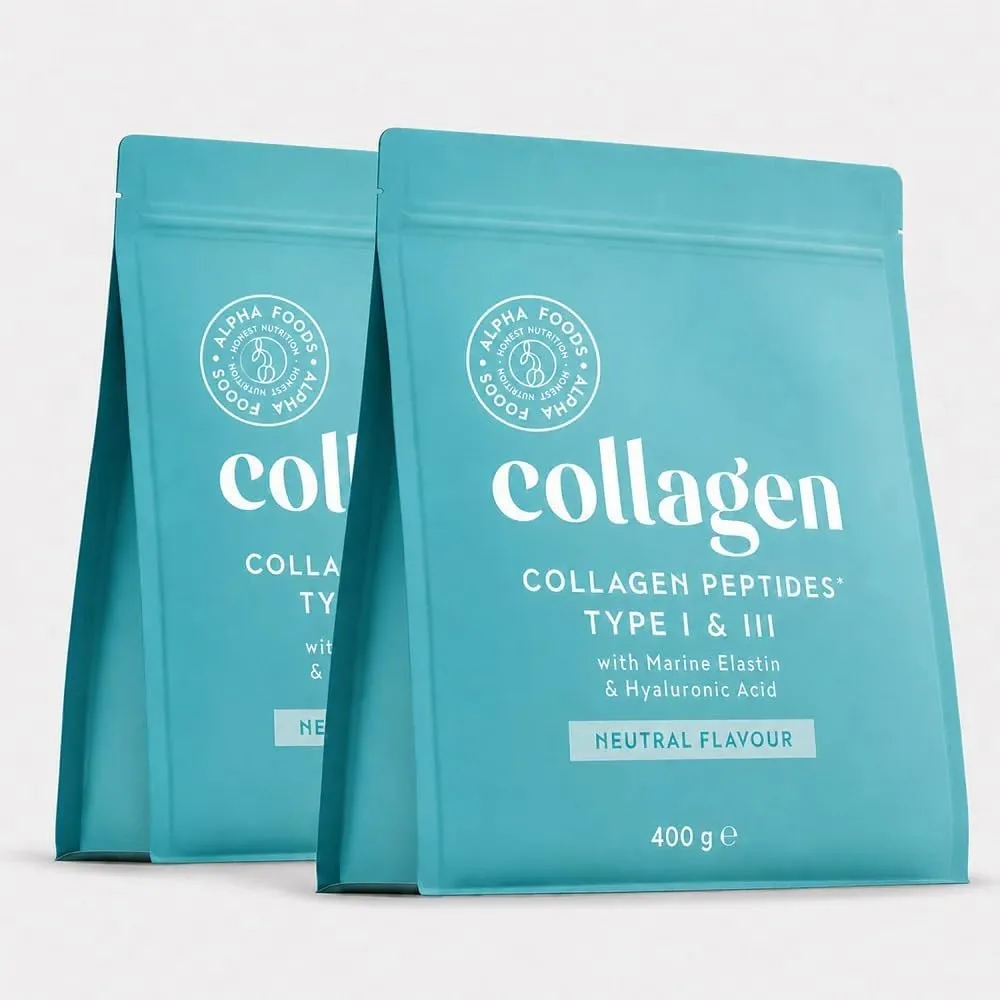 Collagen Pulver [2x 400g] | Premium Kollagen Hydrolysat | Peptide Typ 1 & 3 | Hochdosiert Kollagenpulver mit Hyaluronsä…