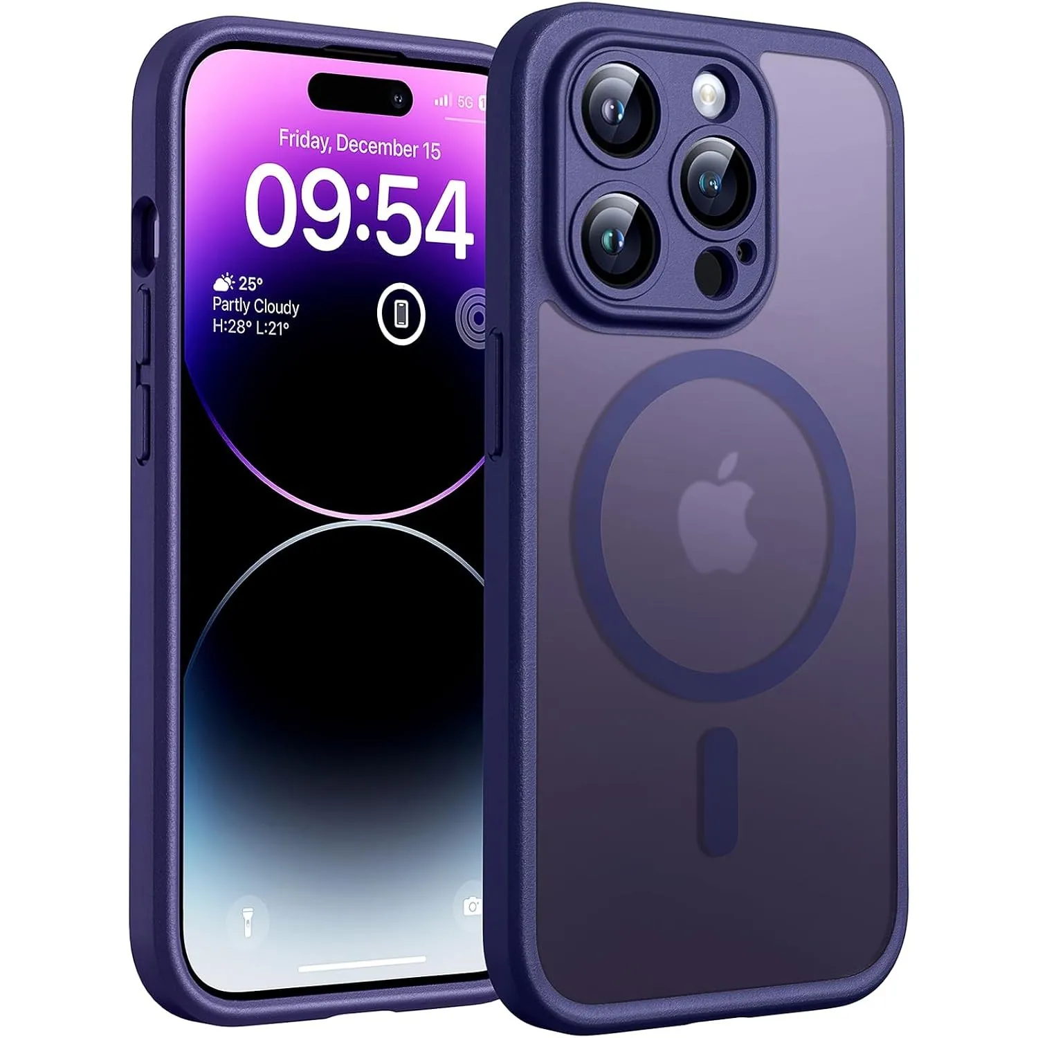 TOCOL für iPhone 14 Pro Max Hülle, Kompatibel mit MagSafe, Dunkellila