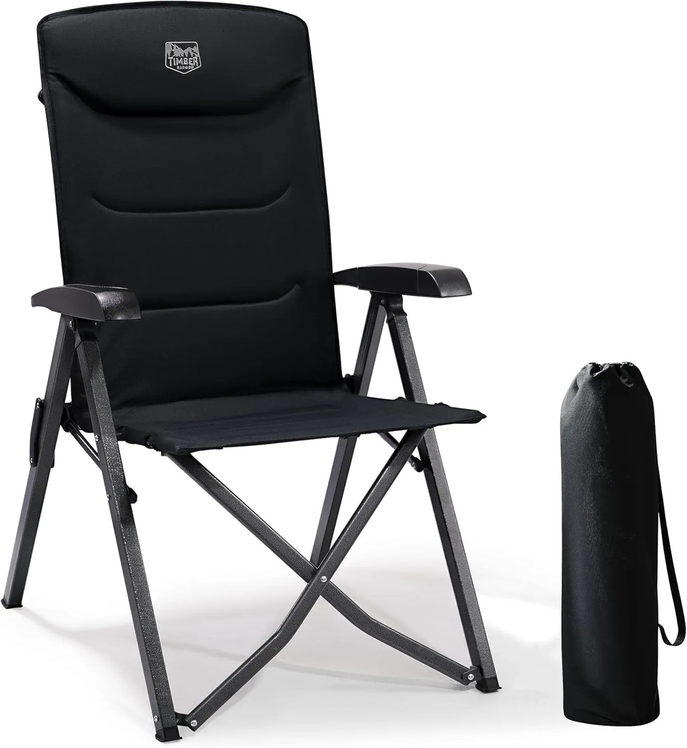 TIMBER RIDGE Camping Chair Foldable High Backrest Small Pack Size Folding Chair Camping 150 kg with 4 Positions Adjusta…