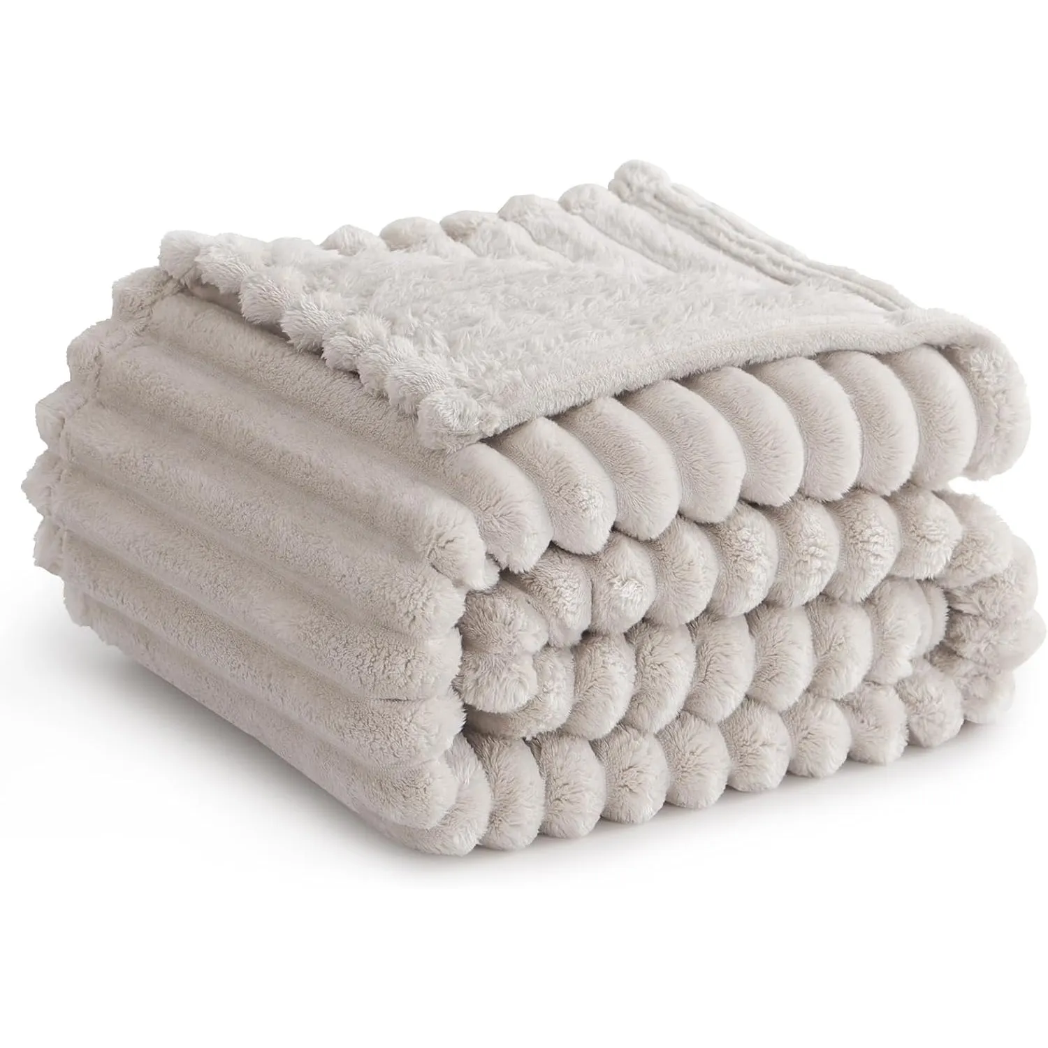 RUIKASI Kuscheldecke Flauschig Decke Beige - 150x200cm Fleecedecke Sofadecke Couchdecke für Wohnzimmer Deko Tagesdecke …