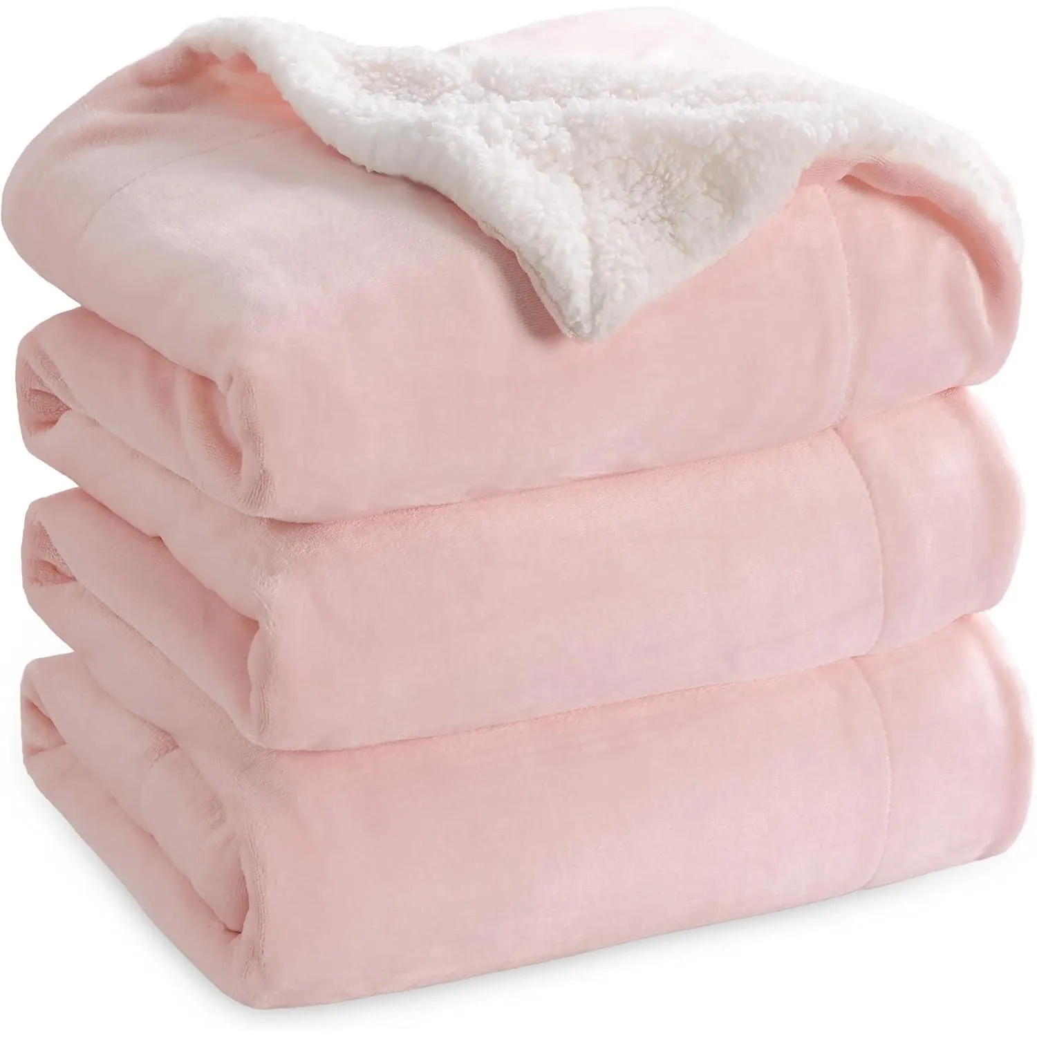 BEDSURE Sherpa Kuscheldecke Flauschig 220x240 - Sofadecke, Rosa
